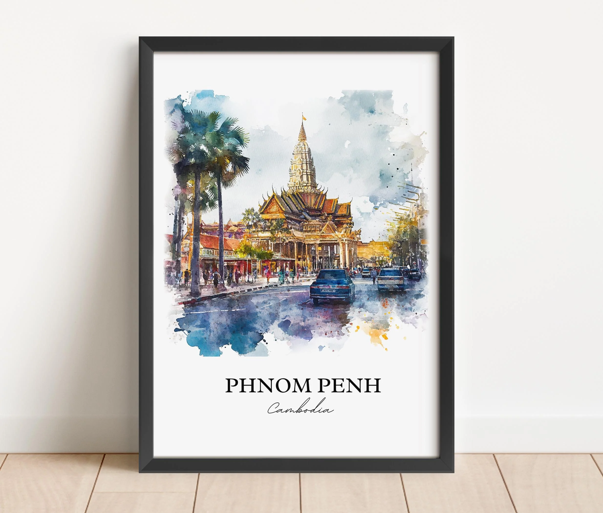 Phnom Penh, Cambodia – Watercolor Art Print - Image 6