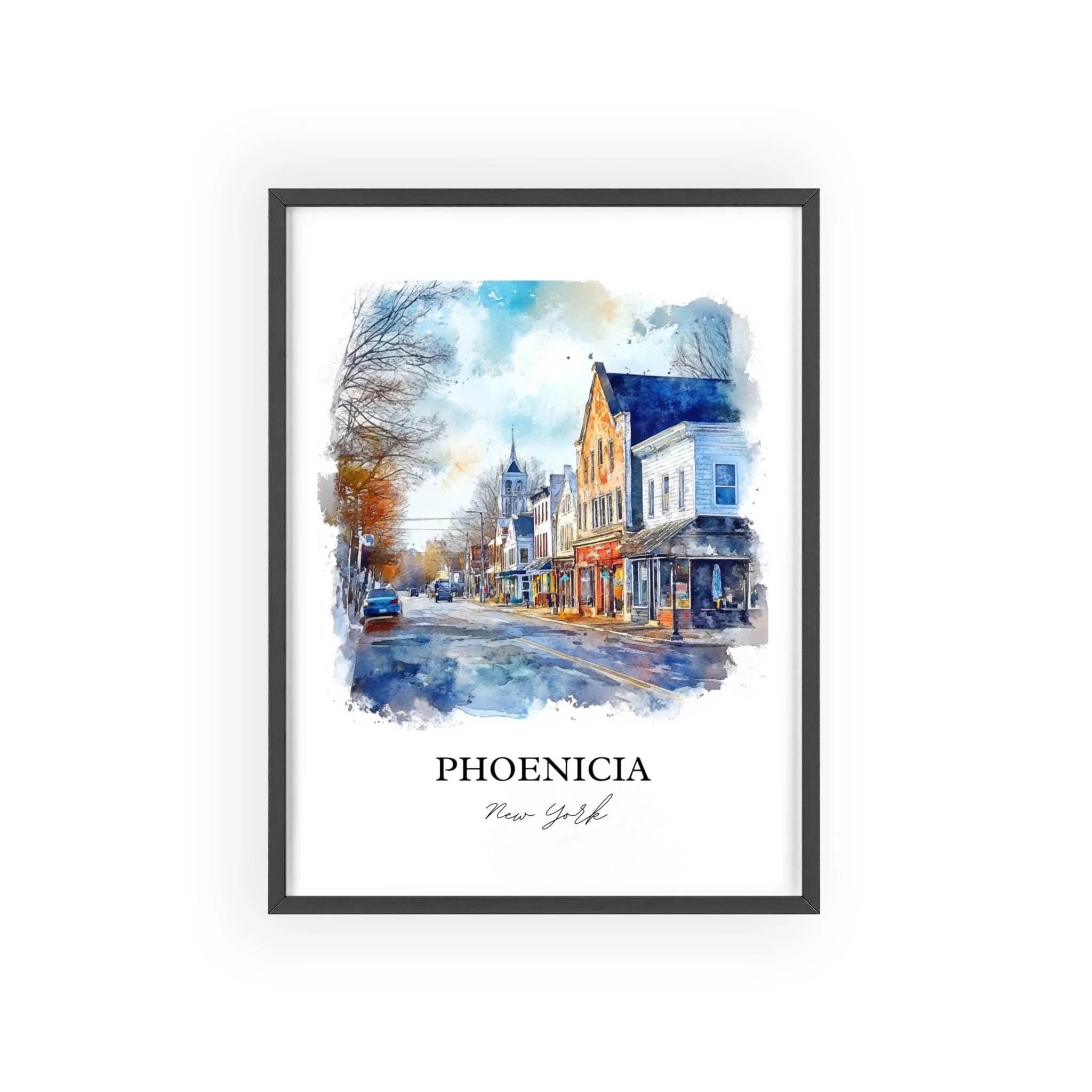 Phoenicia, NY, USA – Watercolor Art Print - Image 7