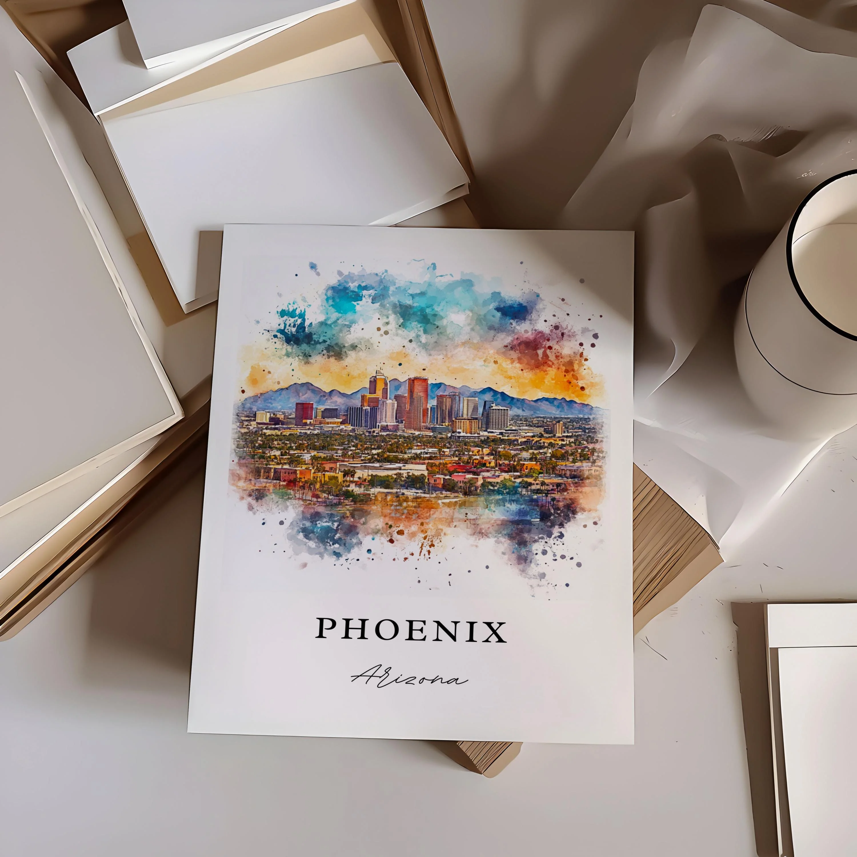 Phoenix, Arizona – Watercolor Art Print - Image 2