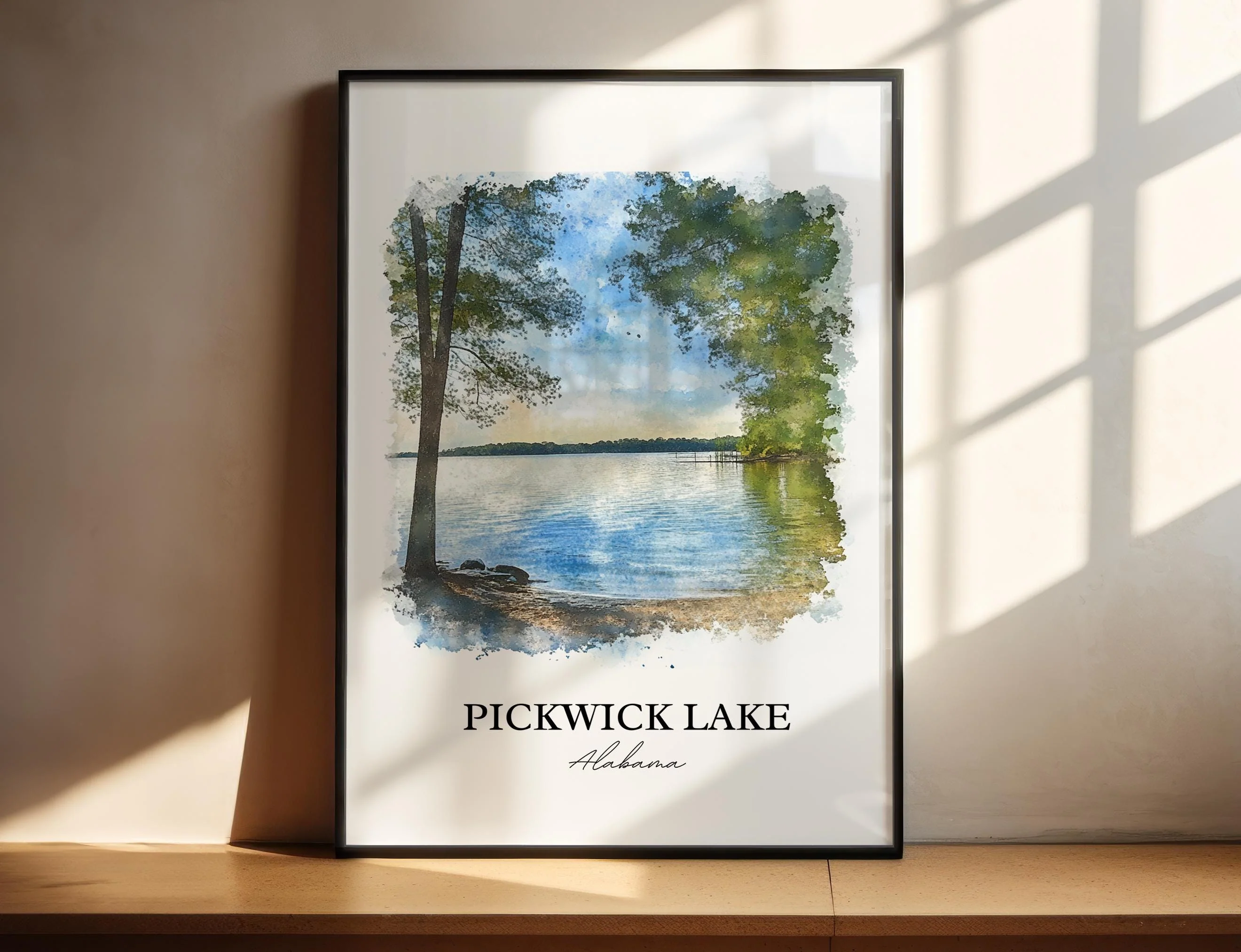 Pickwick Lake, Alabama, USA – Watercolor Art Print