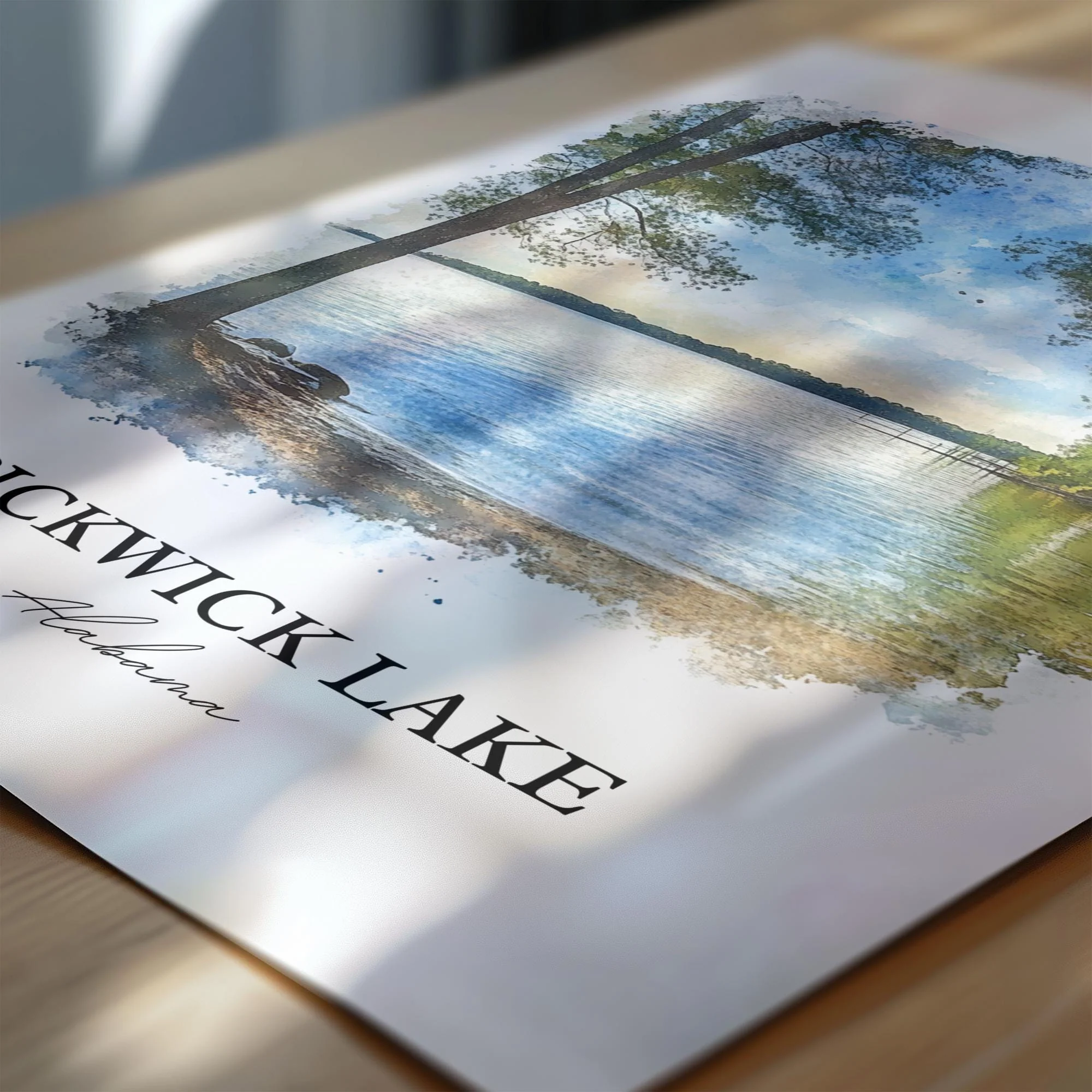 Pickwick Lake, Alabama, USA – Watercolor Art Print - Image 2