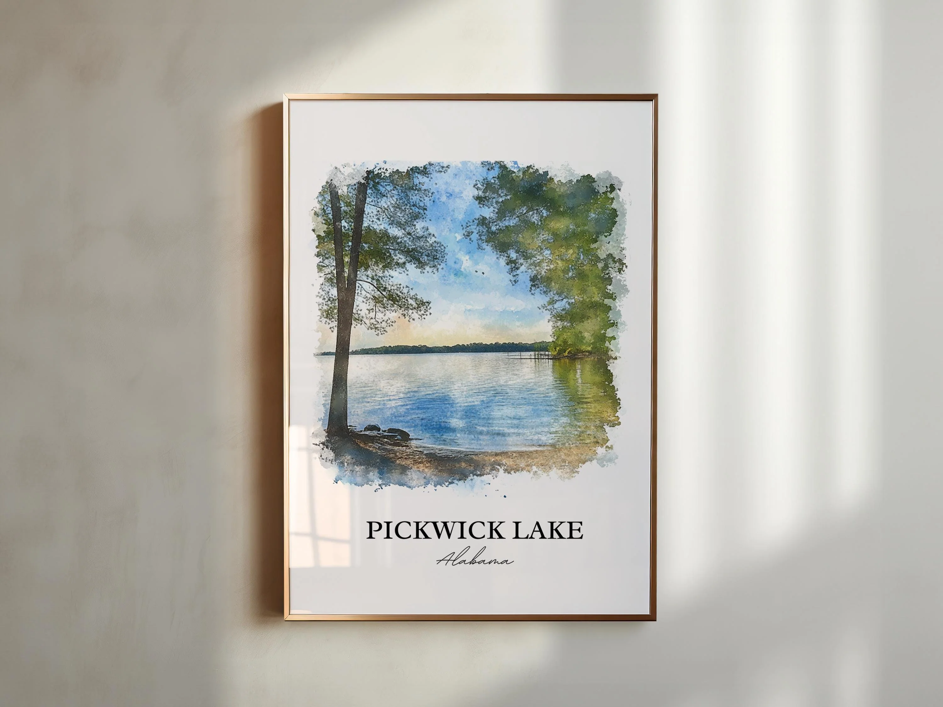 Pickwick Lake, Alabama, USA – Watercolor Art Print - Image 3