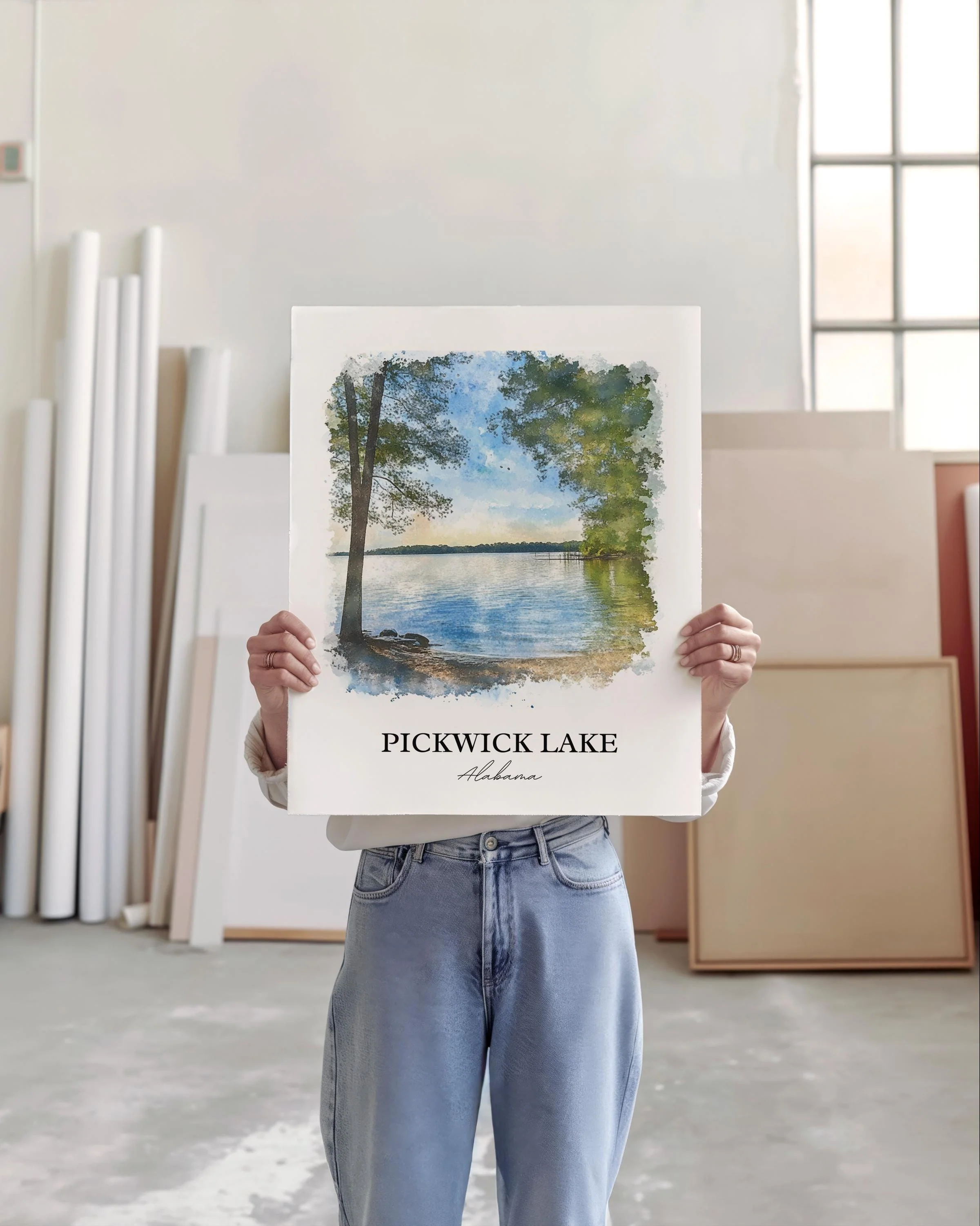 Pickwick Lake, Alabama, USA – Watercolor Art Print - Image 6