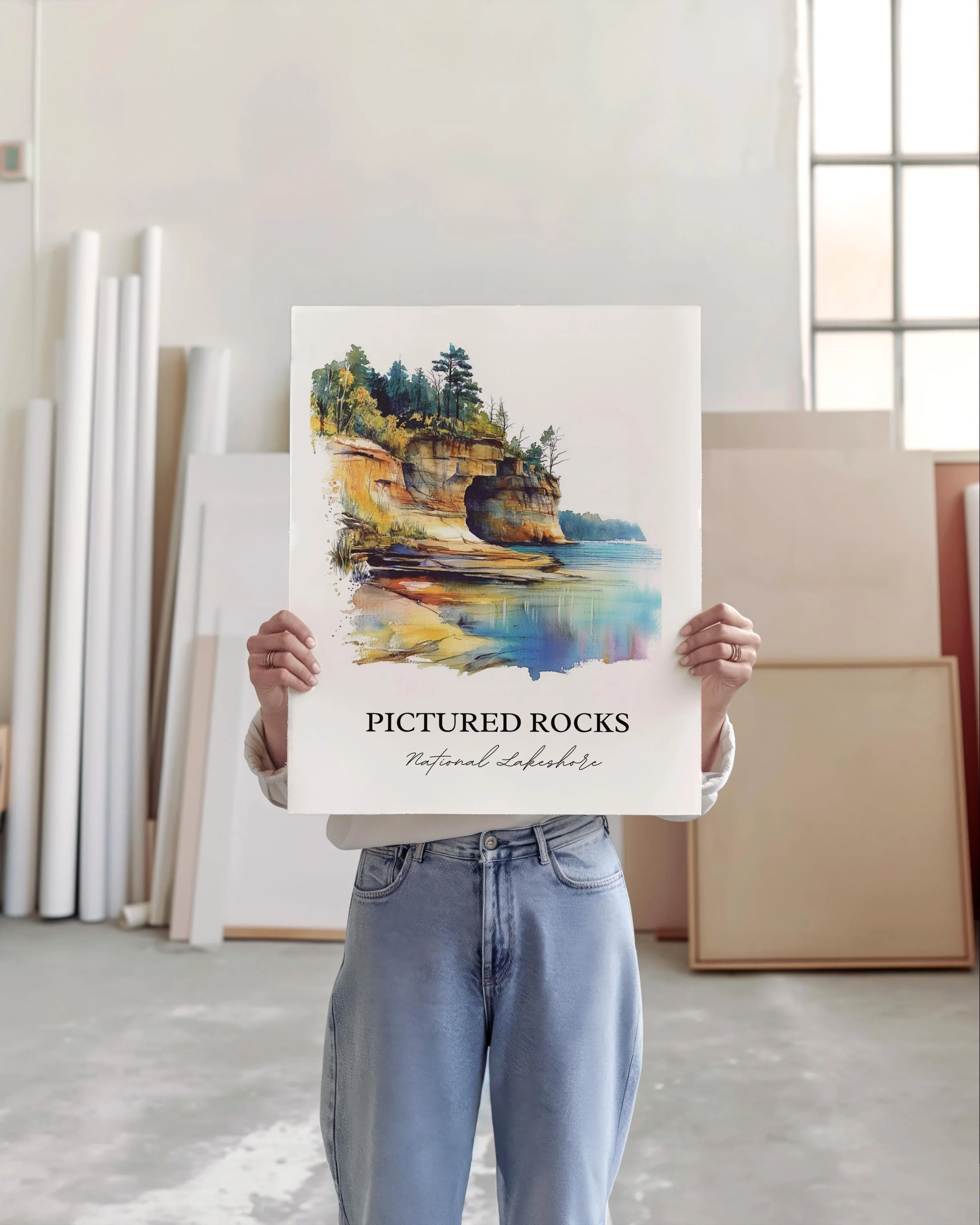 Pictured Rocks, USA – Watercolor Art Print - Image 5