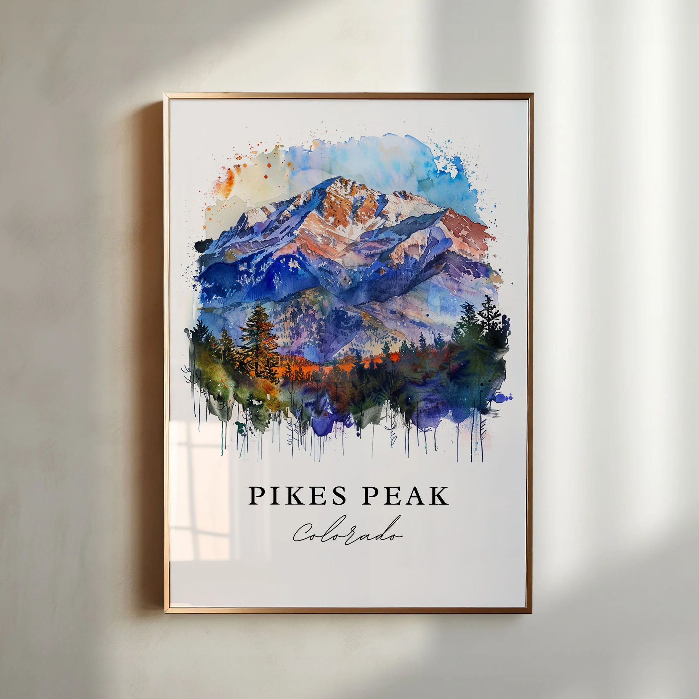 Pikes Peak, Colorado – Watercolor Art Print