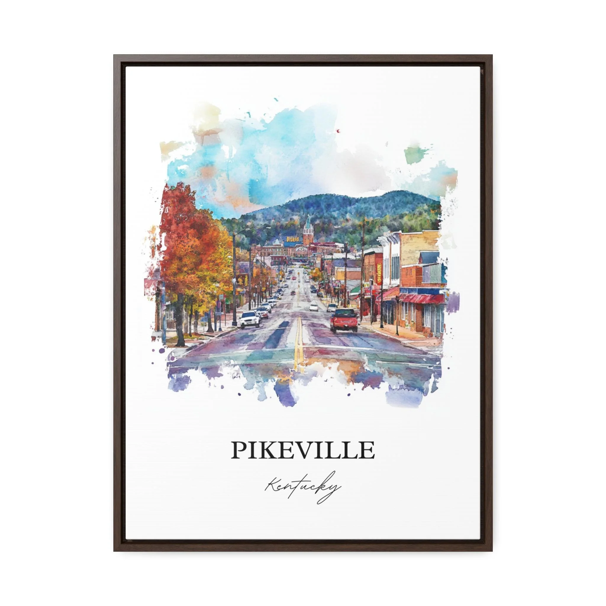 Pikeville, Kentucky, Kentucky – Watercolor Art Print - Image 7