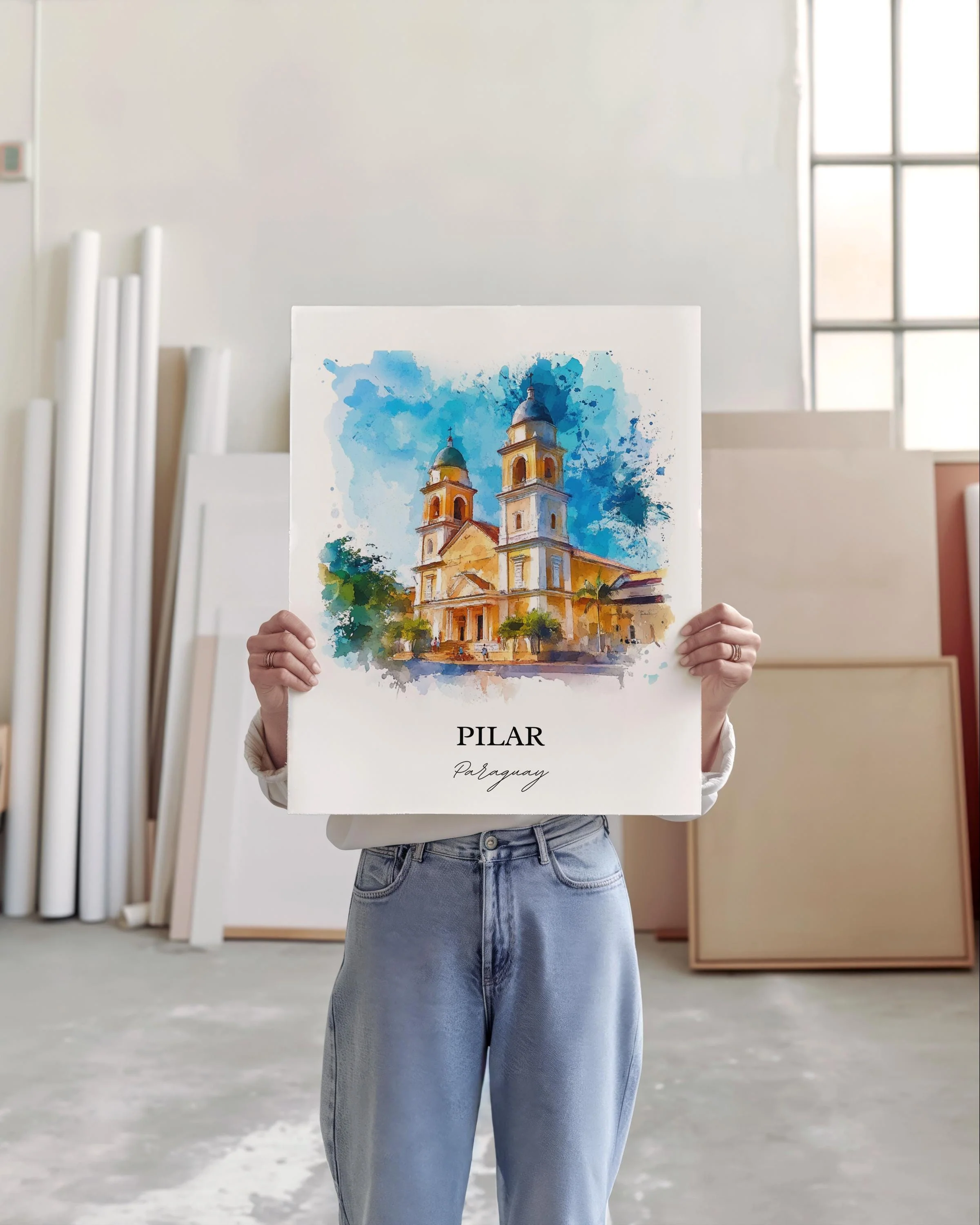 Pilar, Paraguay – Watercolor Art Print - Image 4