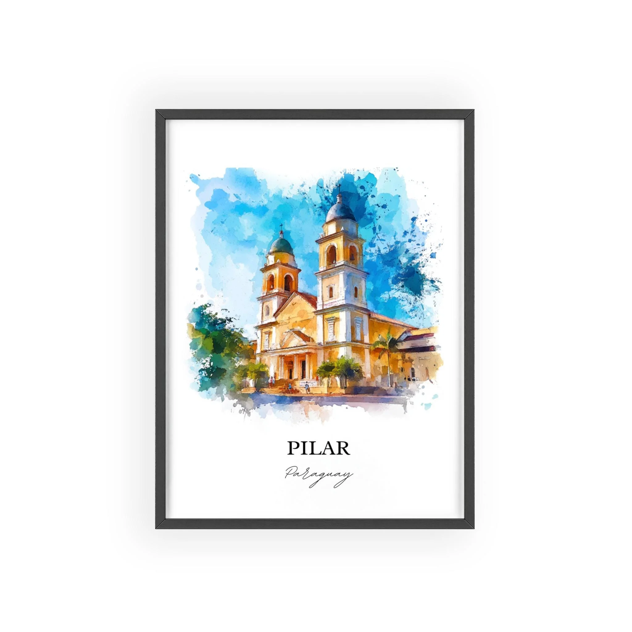 Pilar, Paraguay – Watercolor Art Print - Image 7