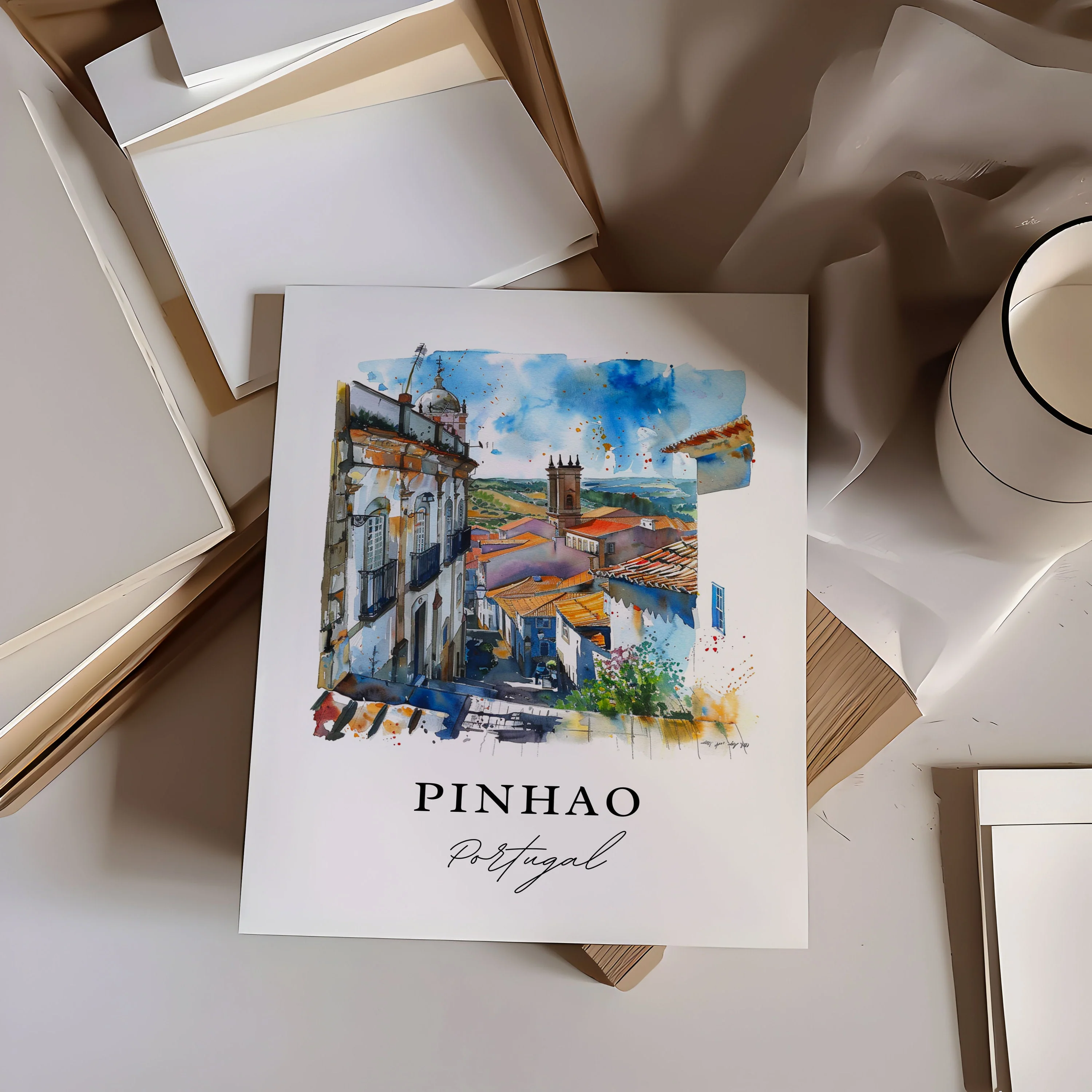 Pinhao, Portugal – Watercolor Art Print - Image 2