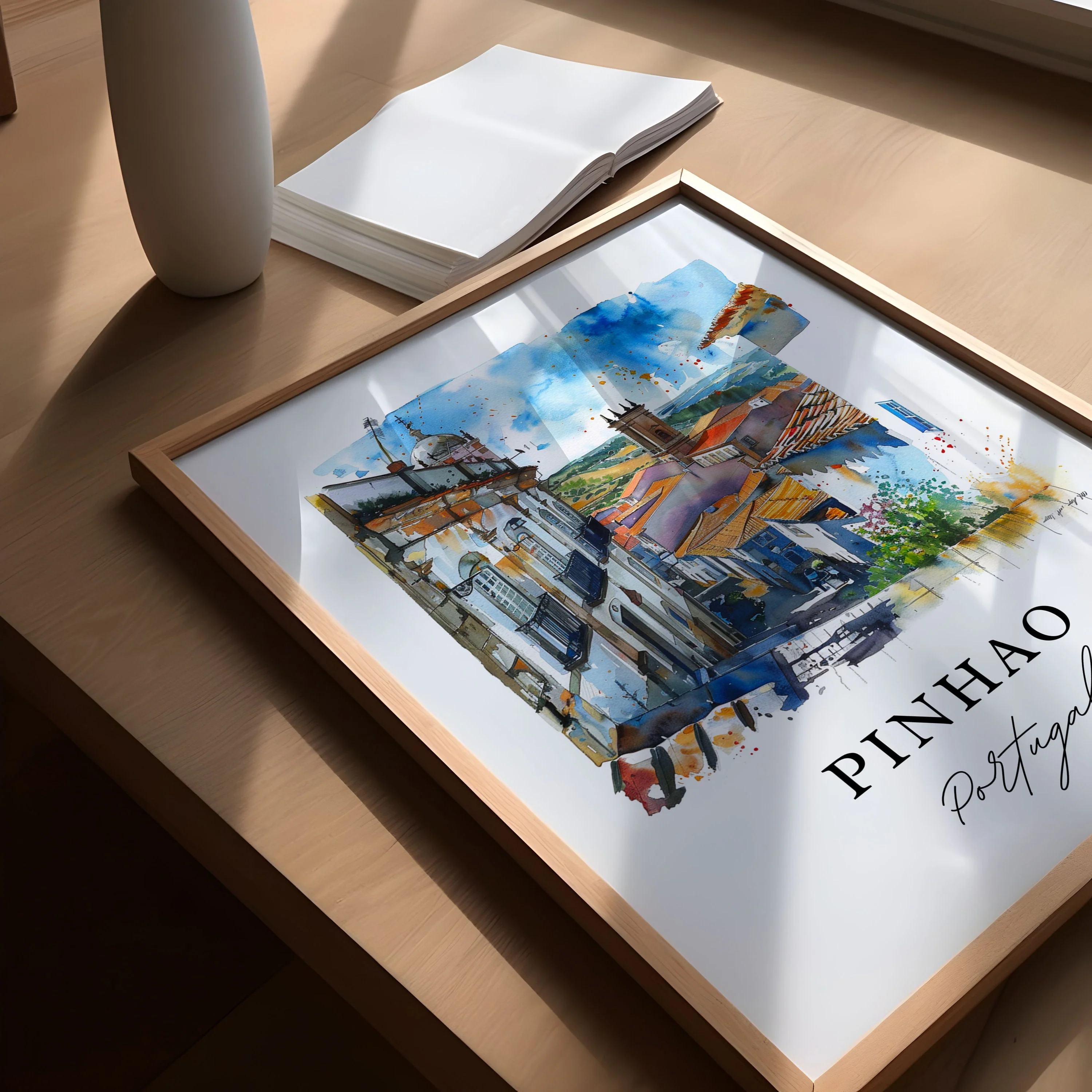 Pinhao, Portugal – Watercolor Art Print - Image 3