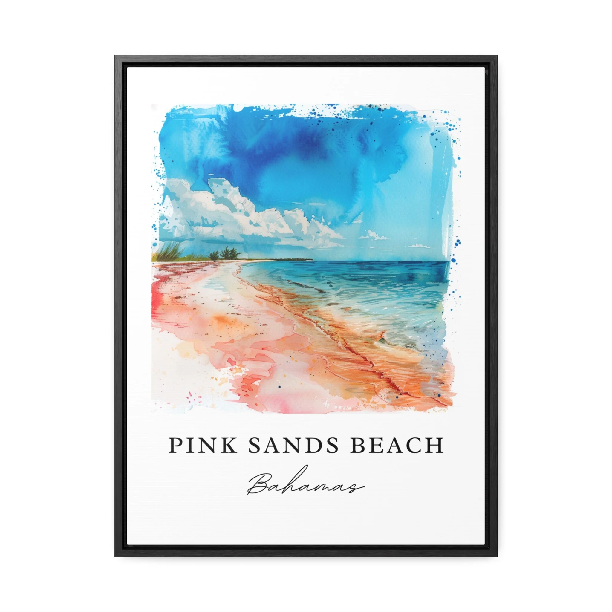 Pink Sands Beach, Bahamas – Watercolor Art Print - Image 6