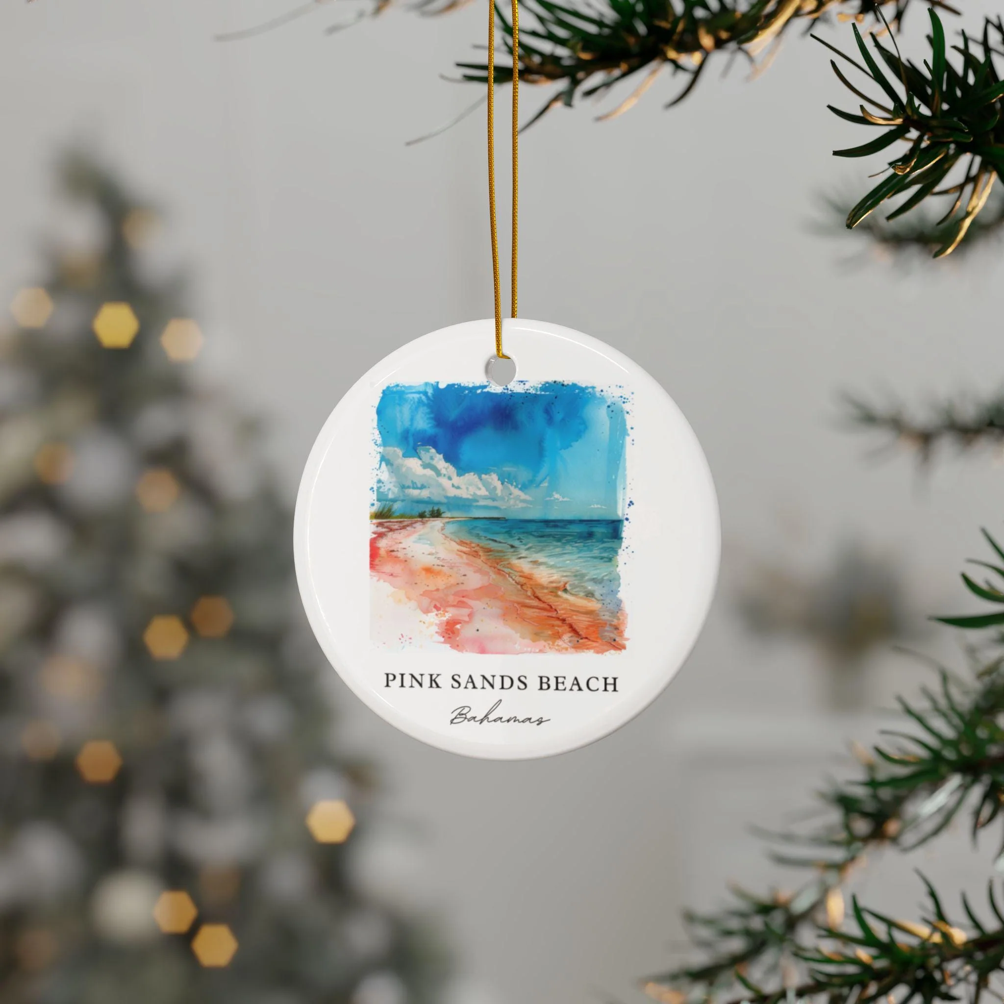 Pink Sands Beach Ornament: Unique Bahamas Souvenir, Bahamas Xmas Decor, and Authentic Pink Sands Beach Gift - Image 3