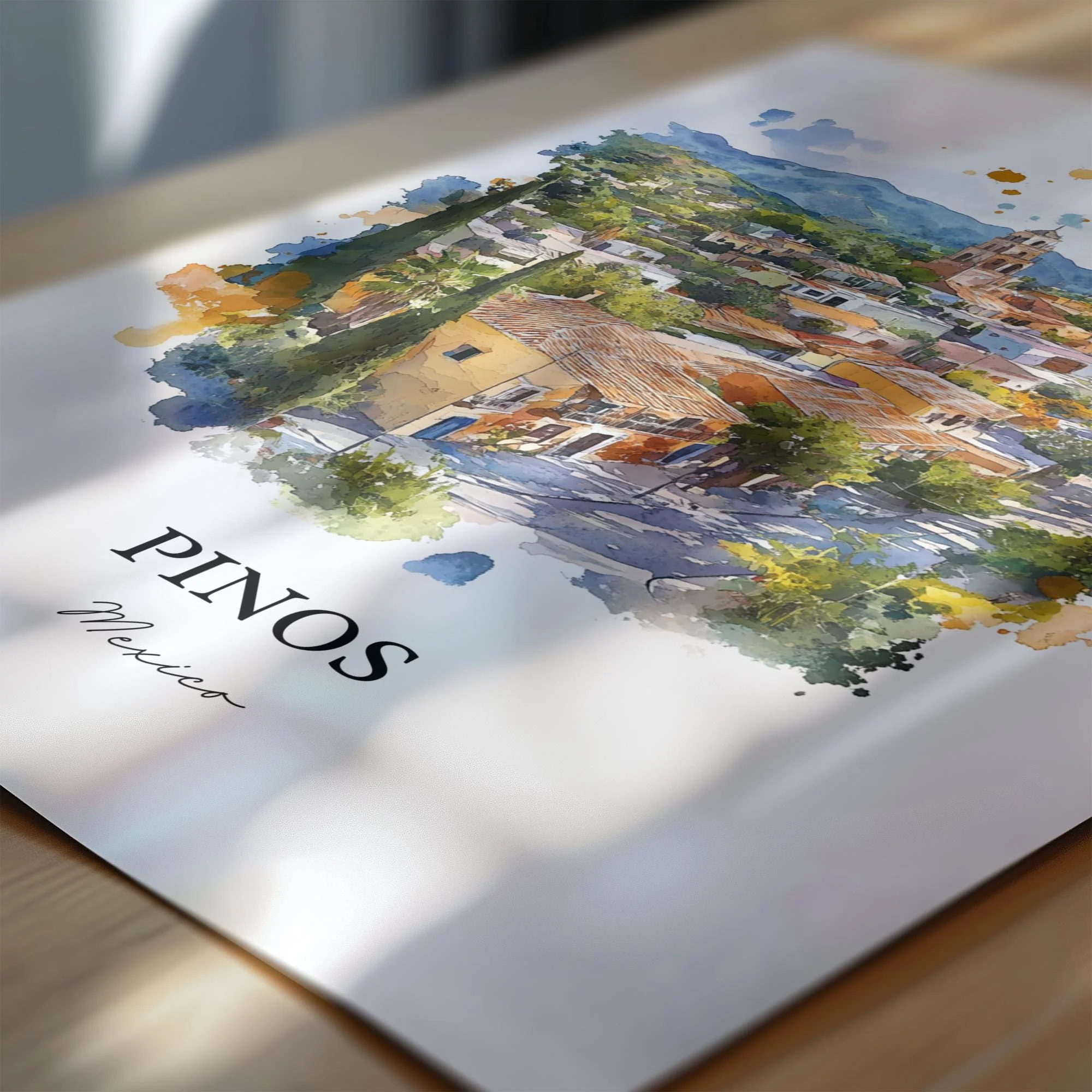 Pinos, Mexico – Watercolor Art Print - Image 2