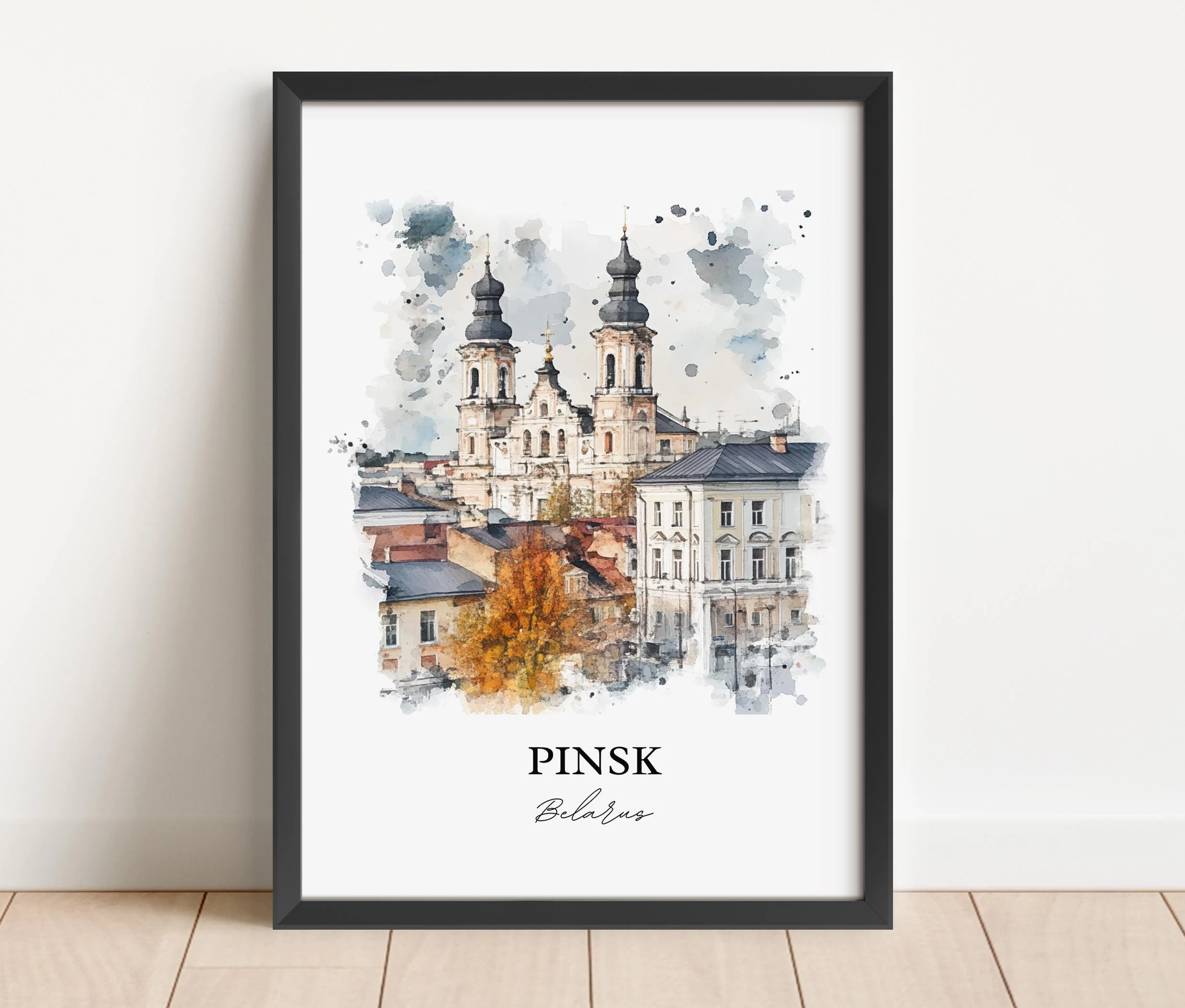 Pinsk, Belarus – Watercolor Art Print, Brest Region Travel Print - Image 4