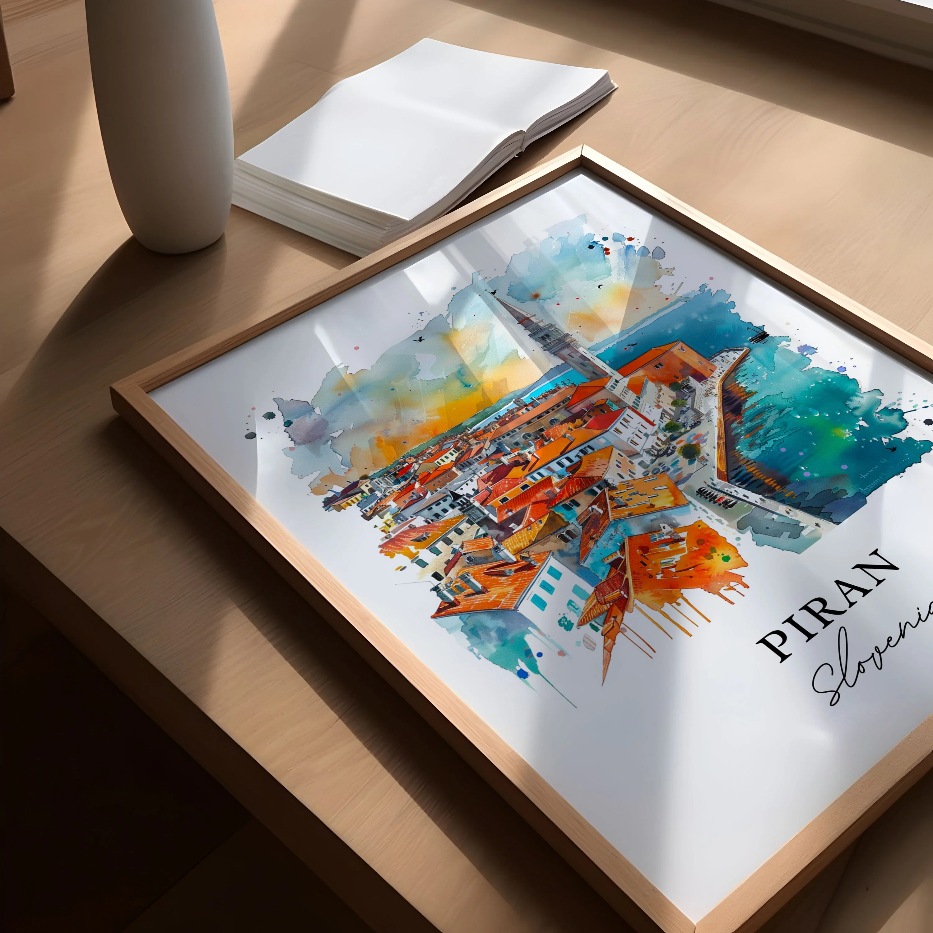 Piran, Slovenia – Watercolor Art Print - Image 3