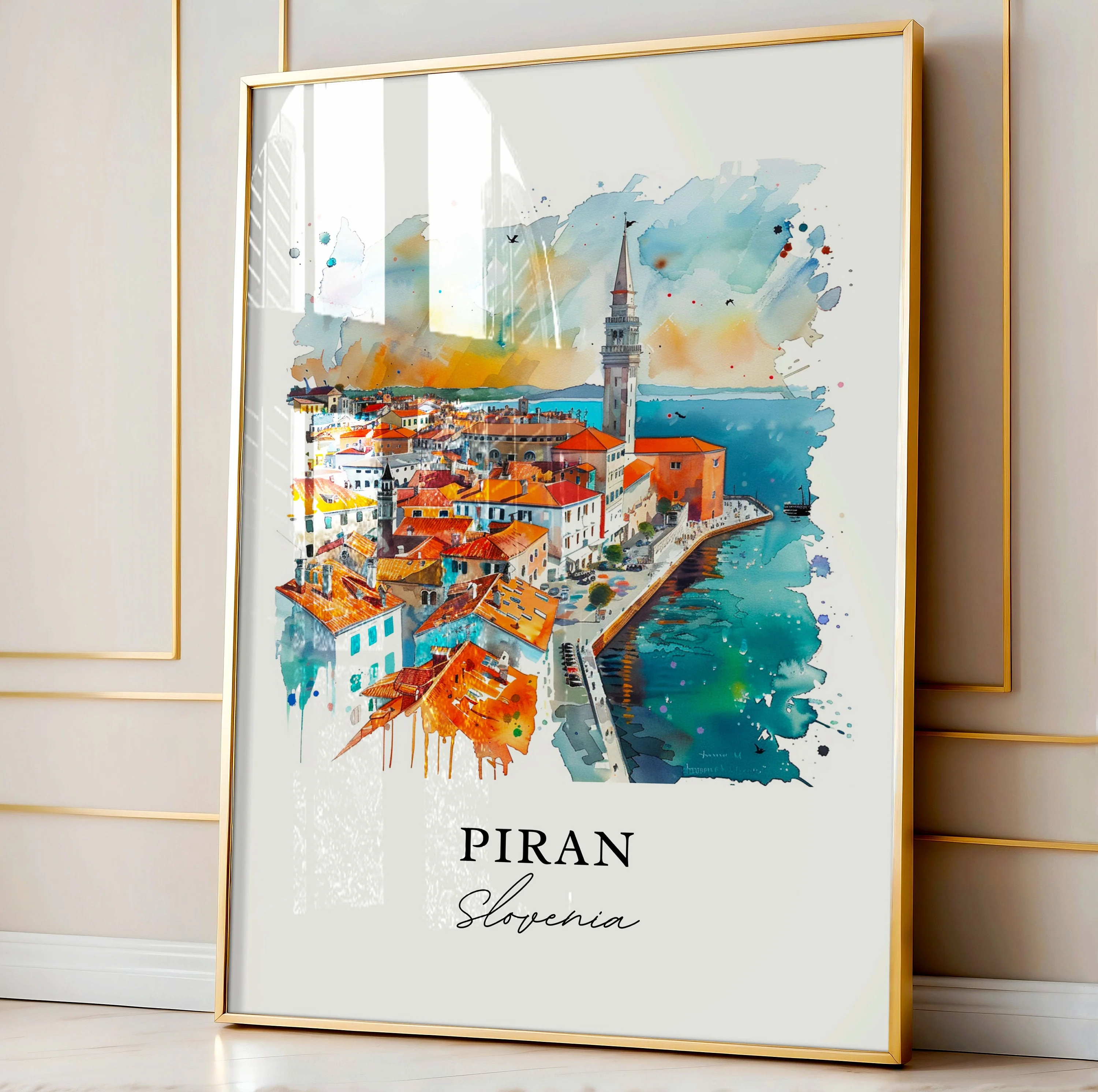 Piran, Slovenia – Watercolor Art Print - Image 4