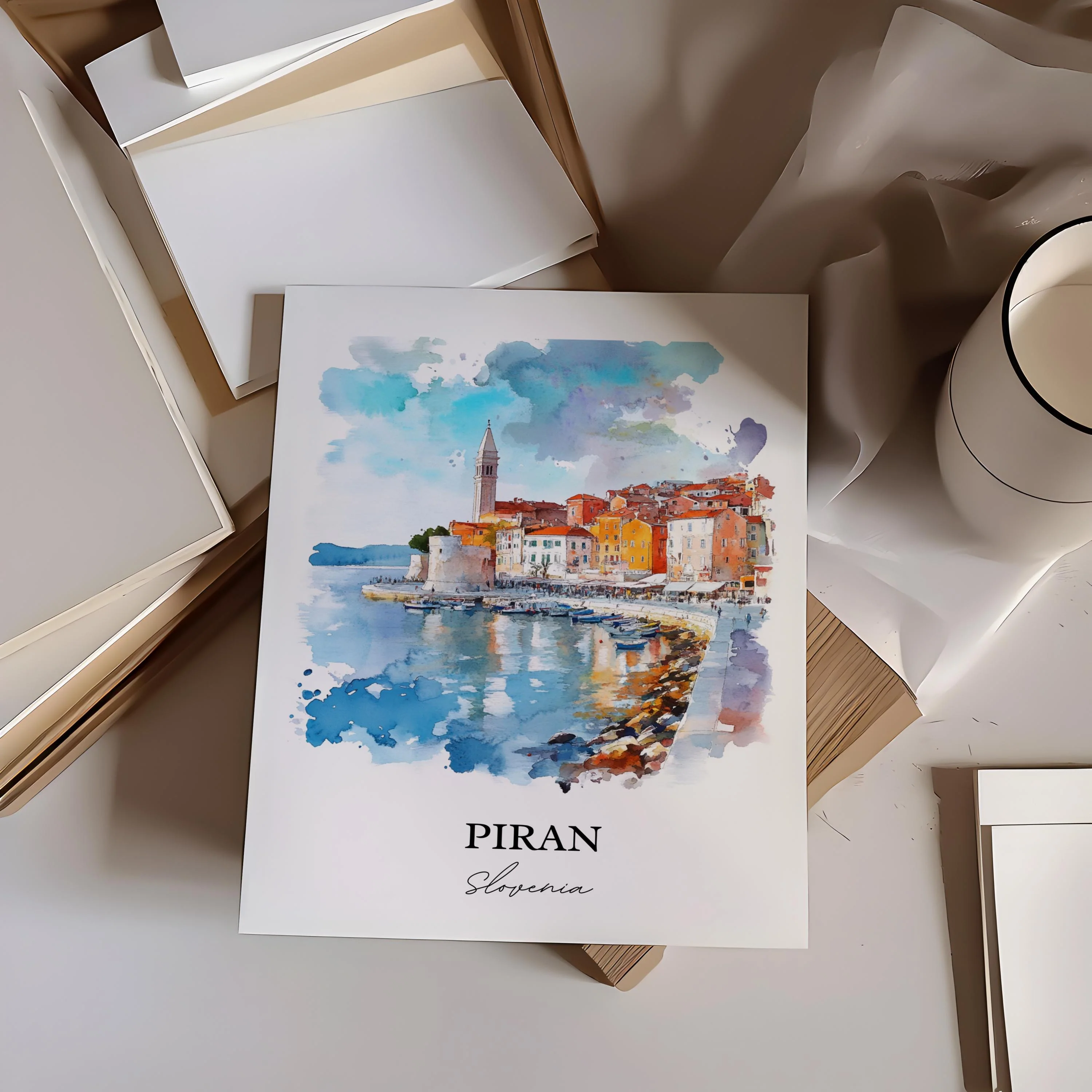 Piran, Slovenia – Watercolor Art Print - Image 5