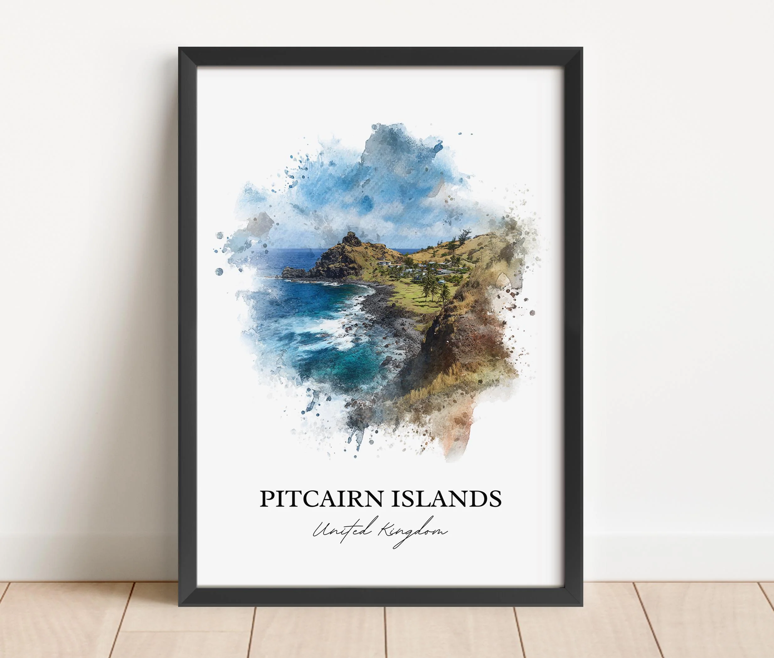 Pitcairn Islands, UK – Watercolor Art Print - Image 4