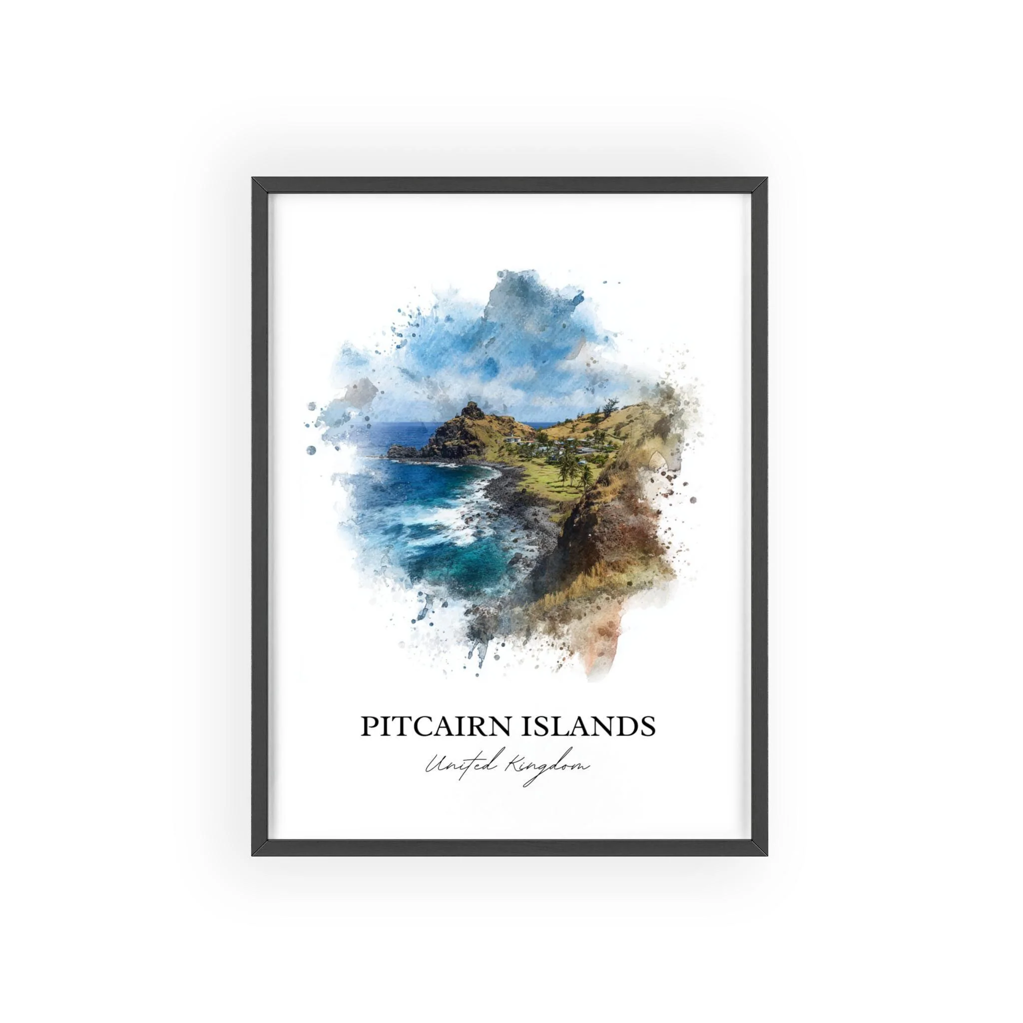 Pitcairn Islands, UK – Watercolor Art Print - Image 7
