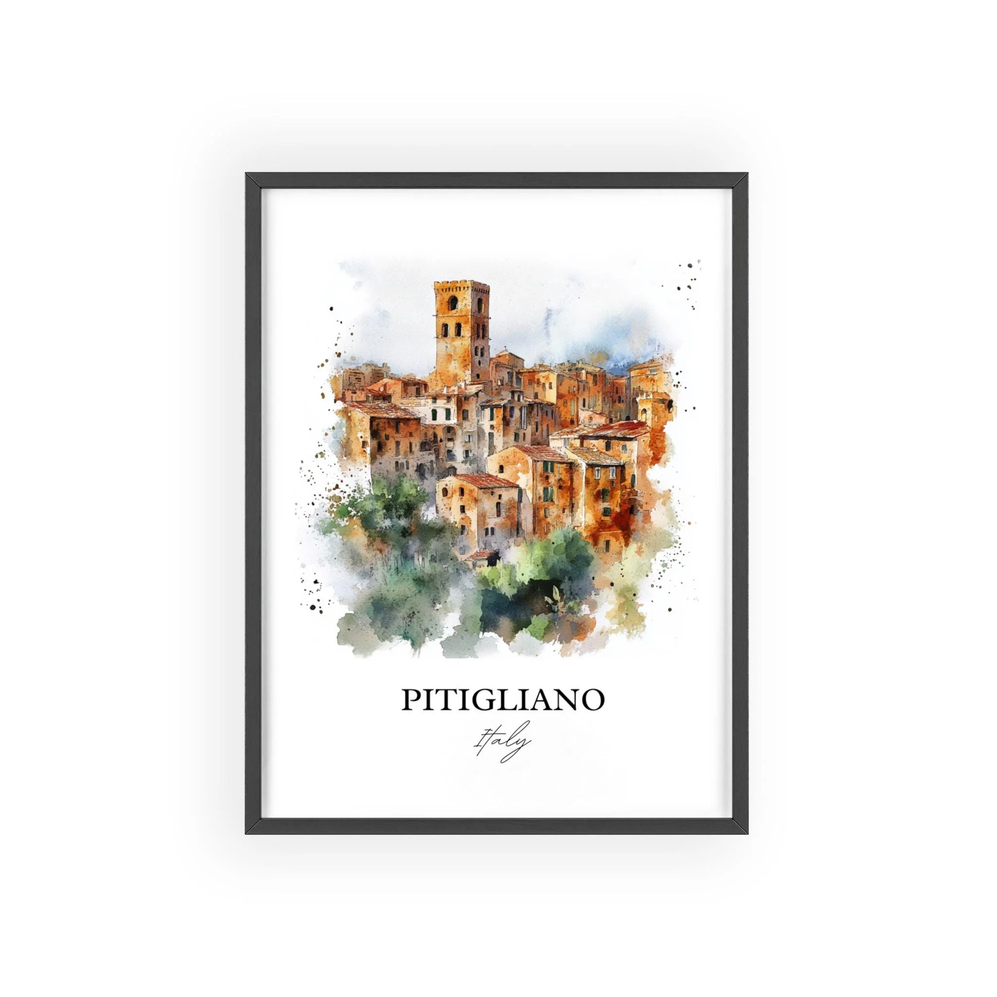 Pitigliano, Italy – Watercolor Art Print - Image 7