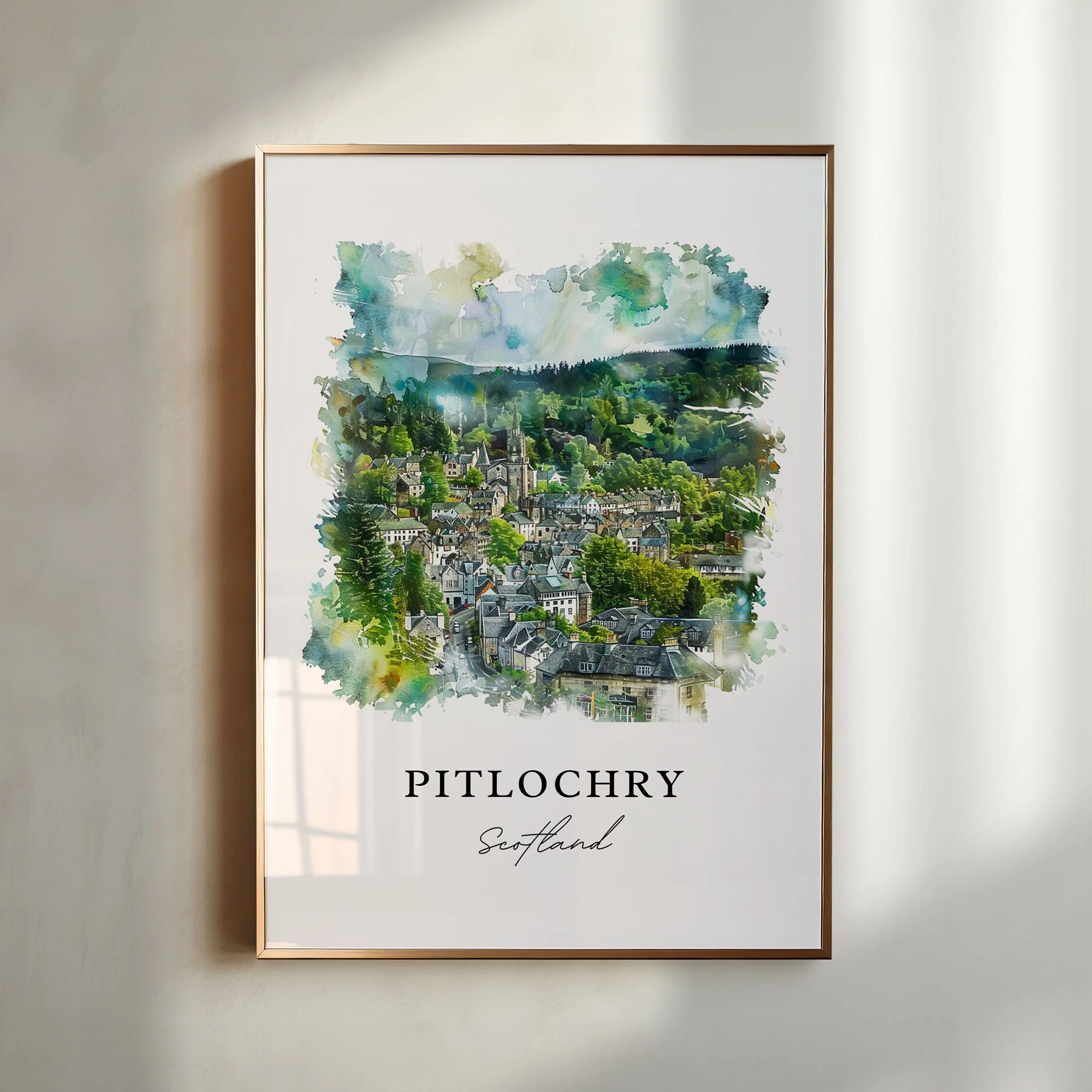 Pitlochry, Scotland – Watercolor Art Print