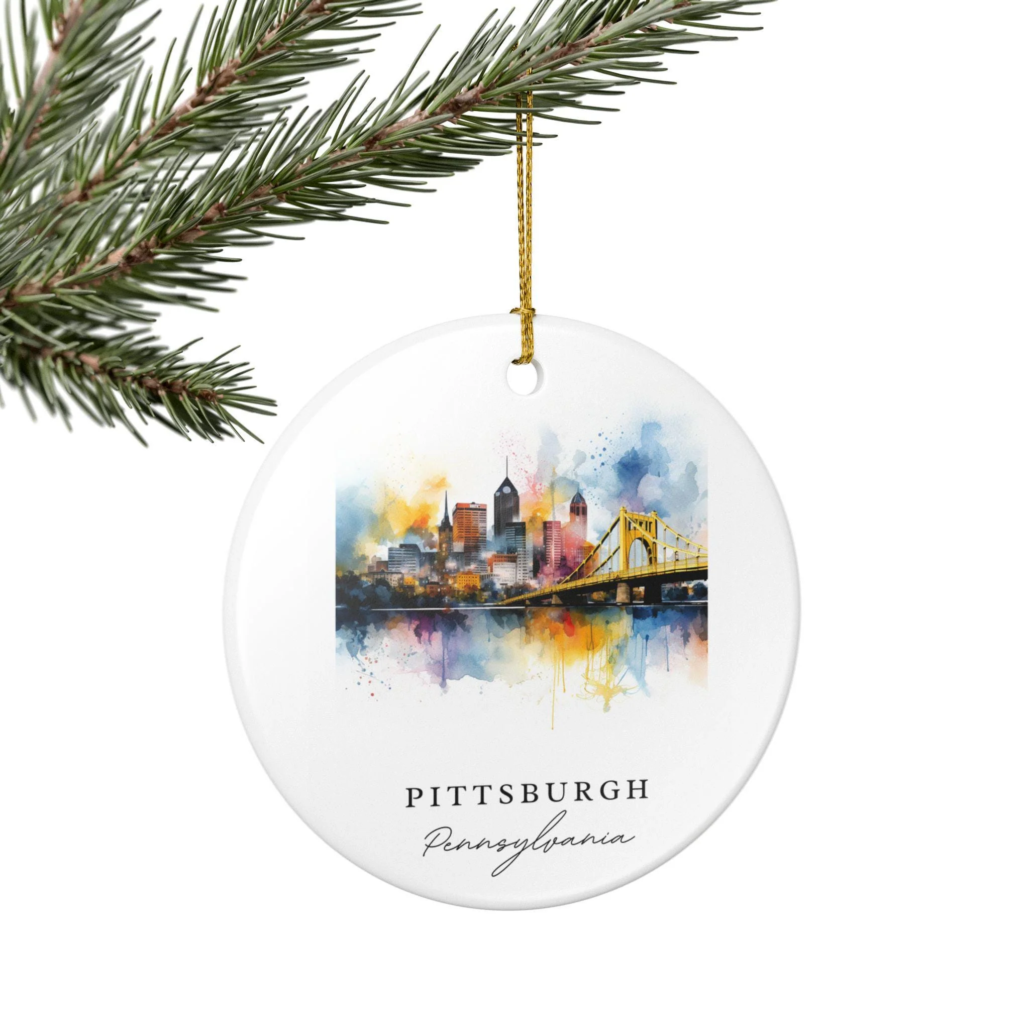 Pittsburgh Ornament: Unique Pittsburgh PA Souvenir, Pittsburgh Xmas Decor, and Authentic Pittsburgh Pennsylvania Gift - Image 4
