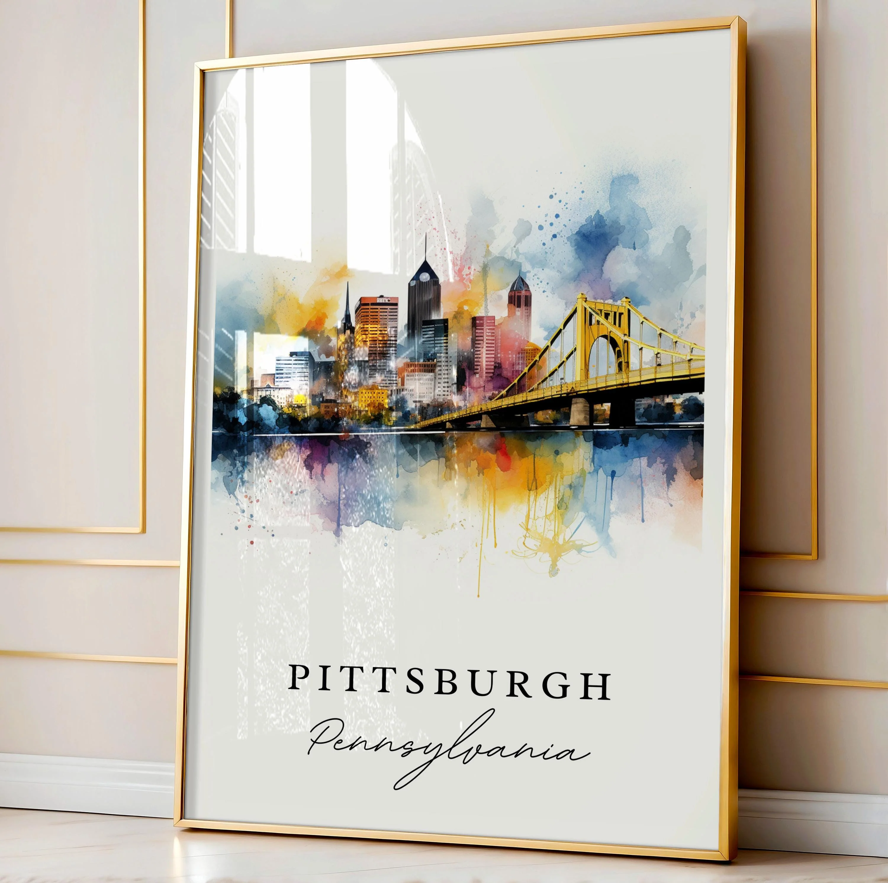 Pittsburgh, Pennsylvania – Watercolor Art Print - Image 4