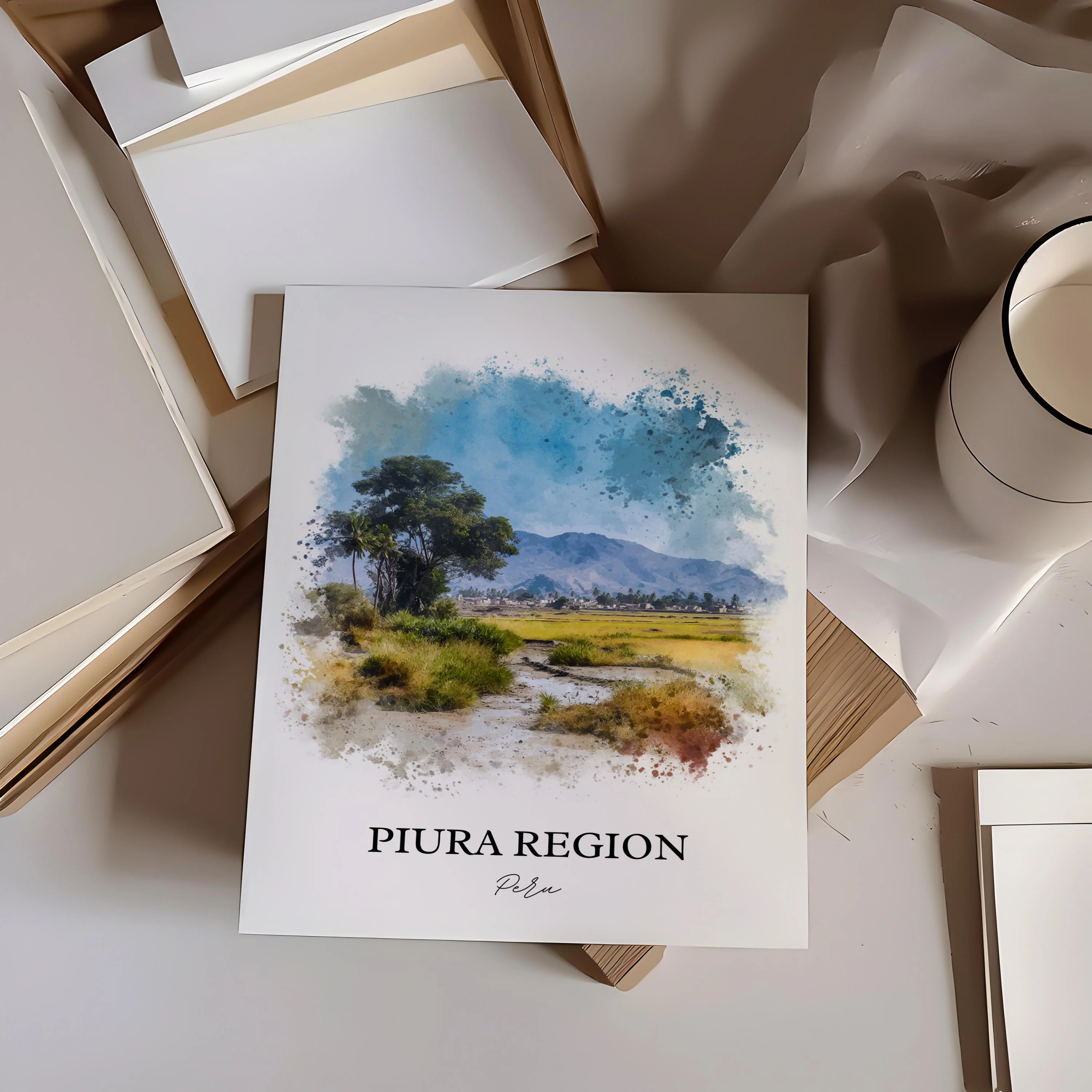 Piura Region, Peru – Watercolor Art Print - Image 3
