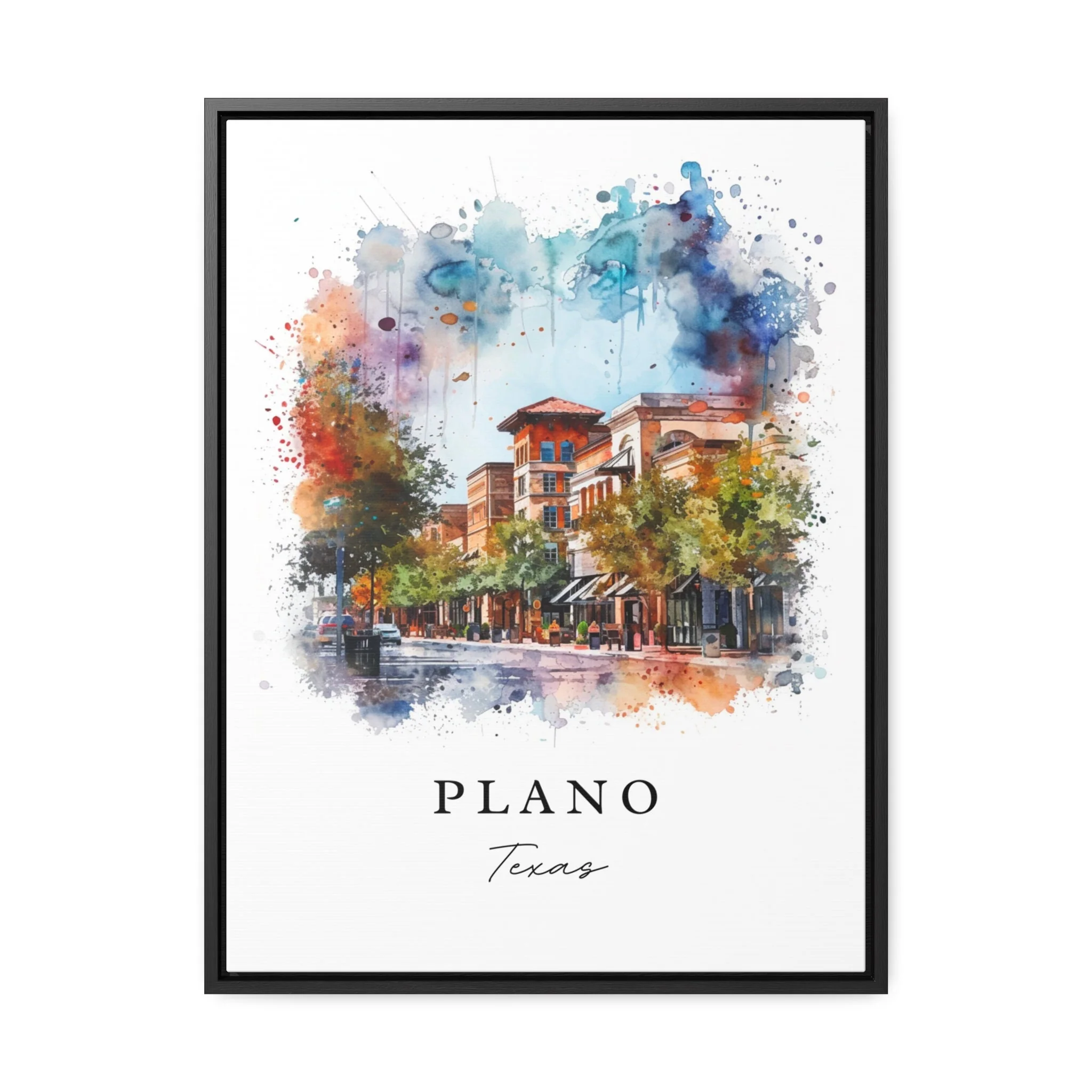 Plano, Texas, Texas – Watercolor Art Print - Image 6
