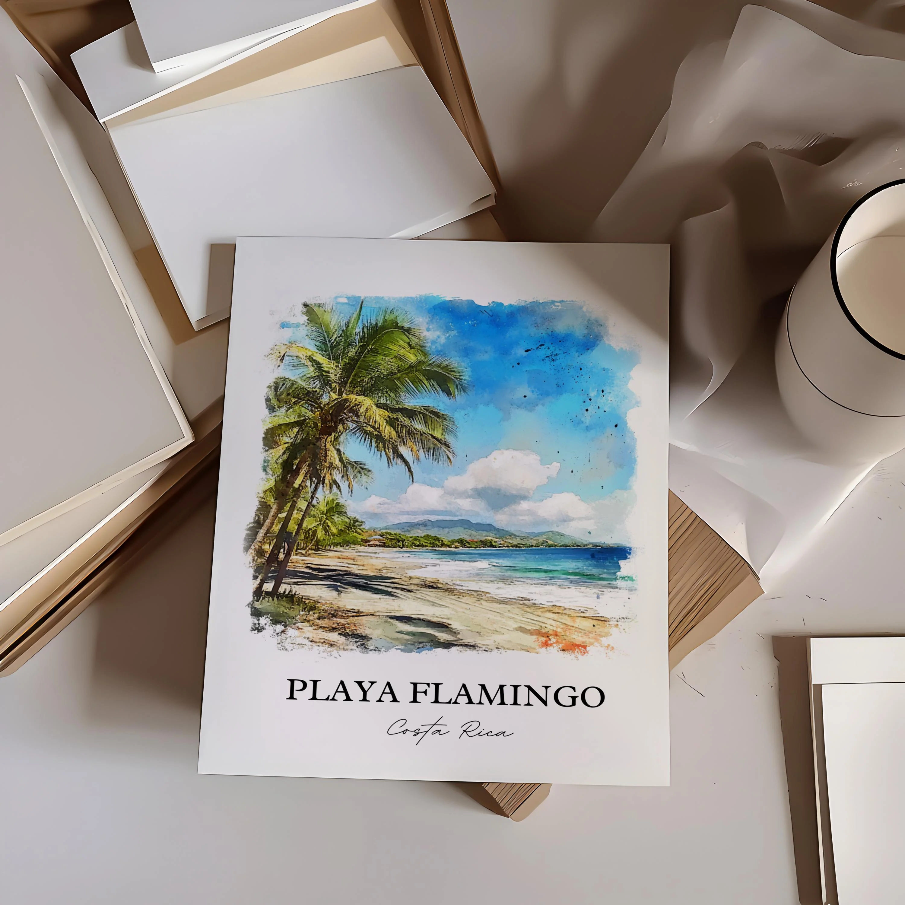 Playa Flamingo, Costa Rica – Watercolor Art Print - Image 4