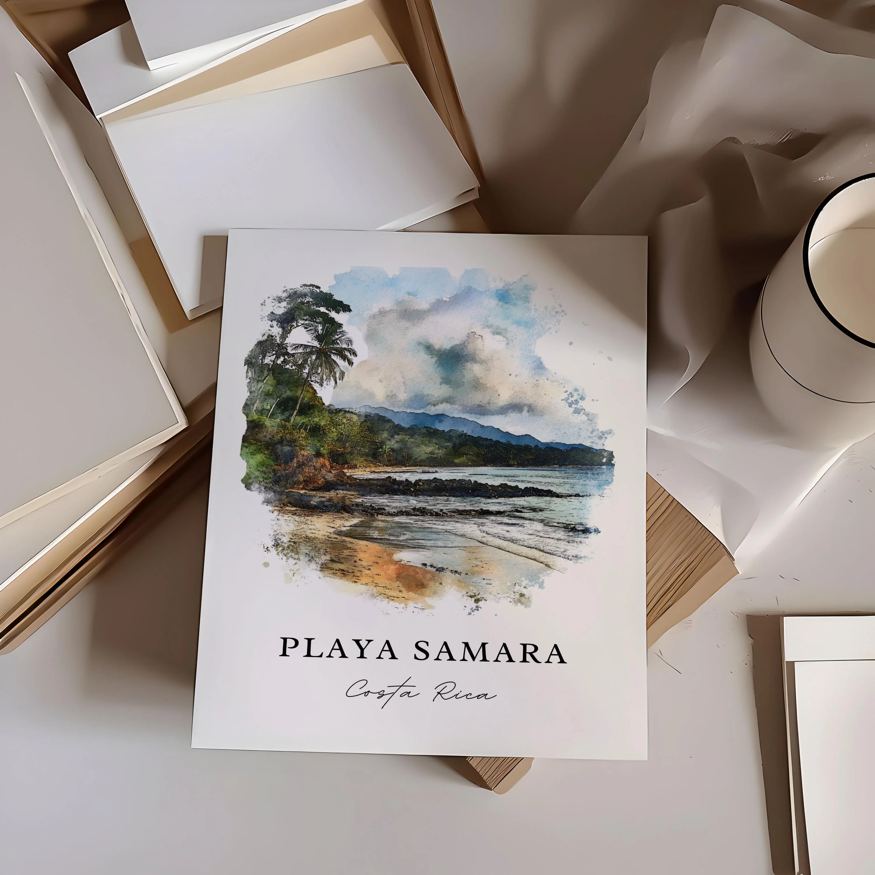 Playa Samara, Costa Rica – Watercolor Art Print - Image 2