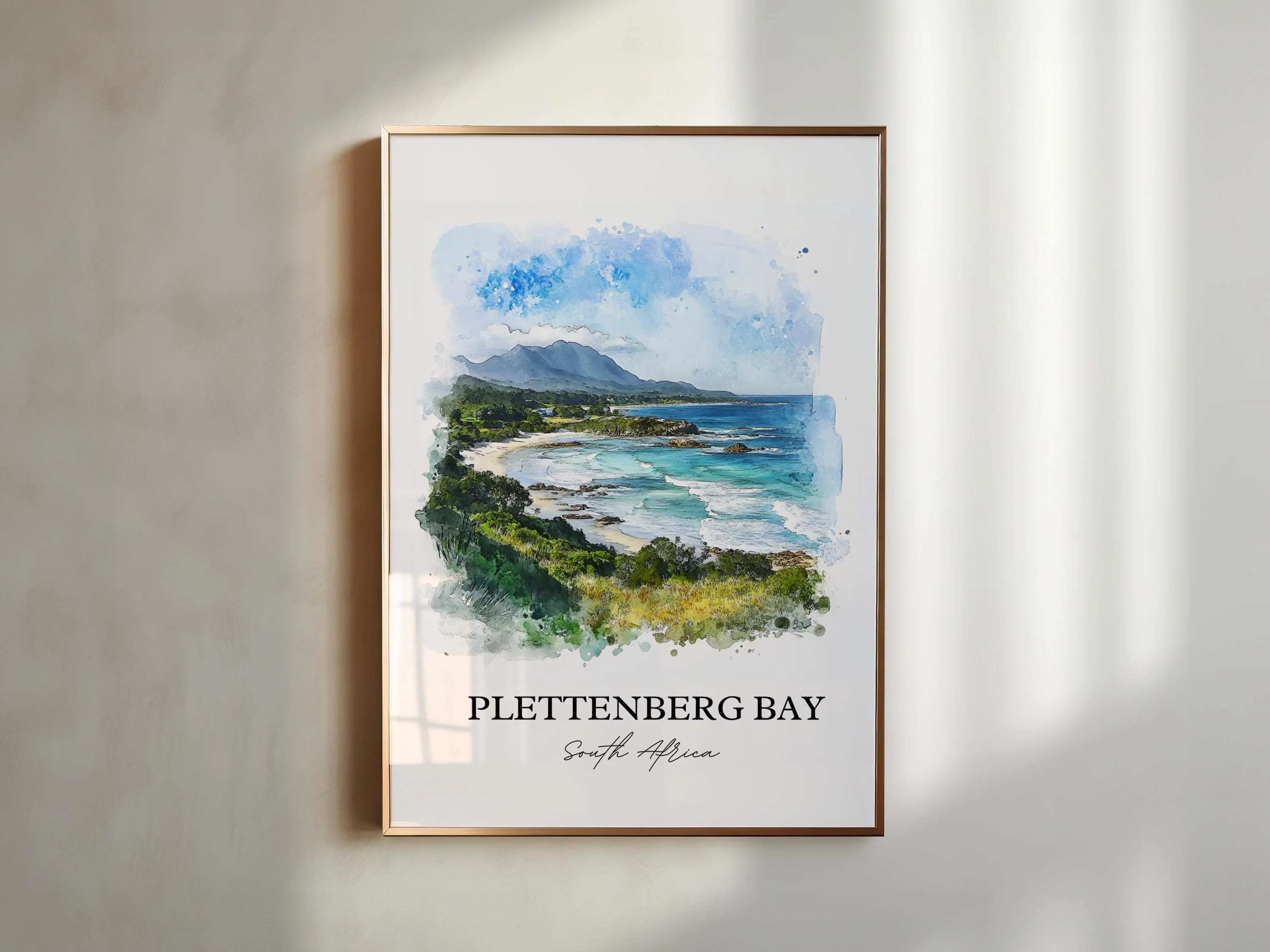 Plettenberg Bay, South Africa – Watercolor Art Print - Image 3