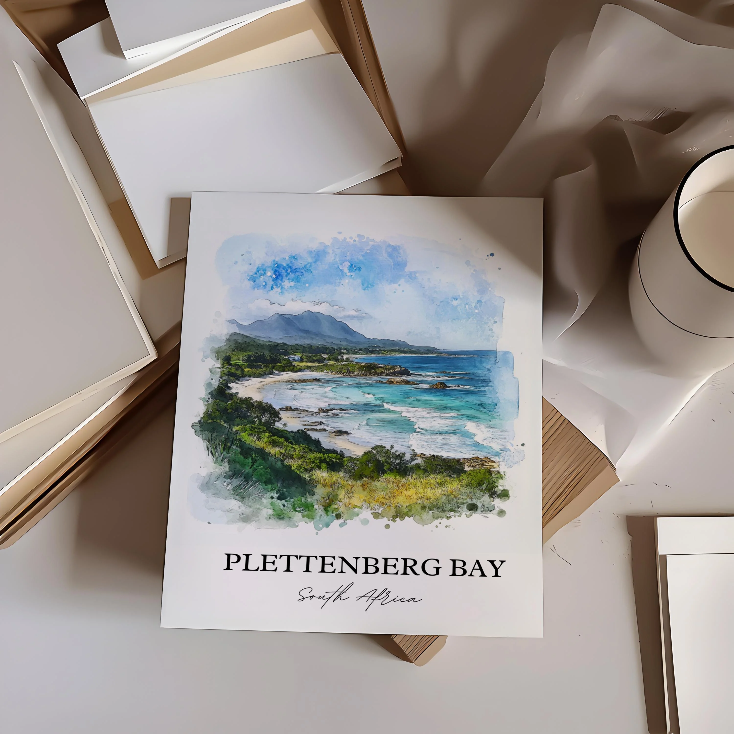 Plettenberg Bay, South Africa – Watercolor Art Print - Image 6