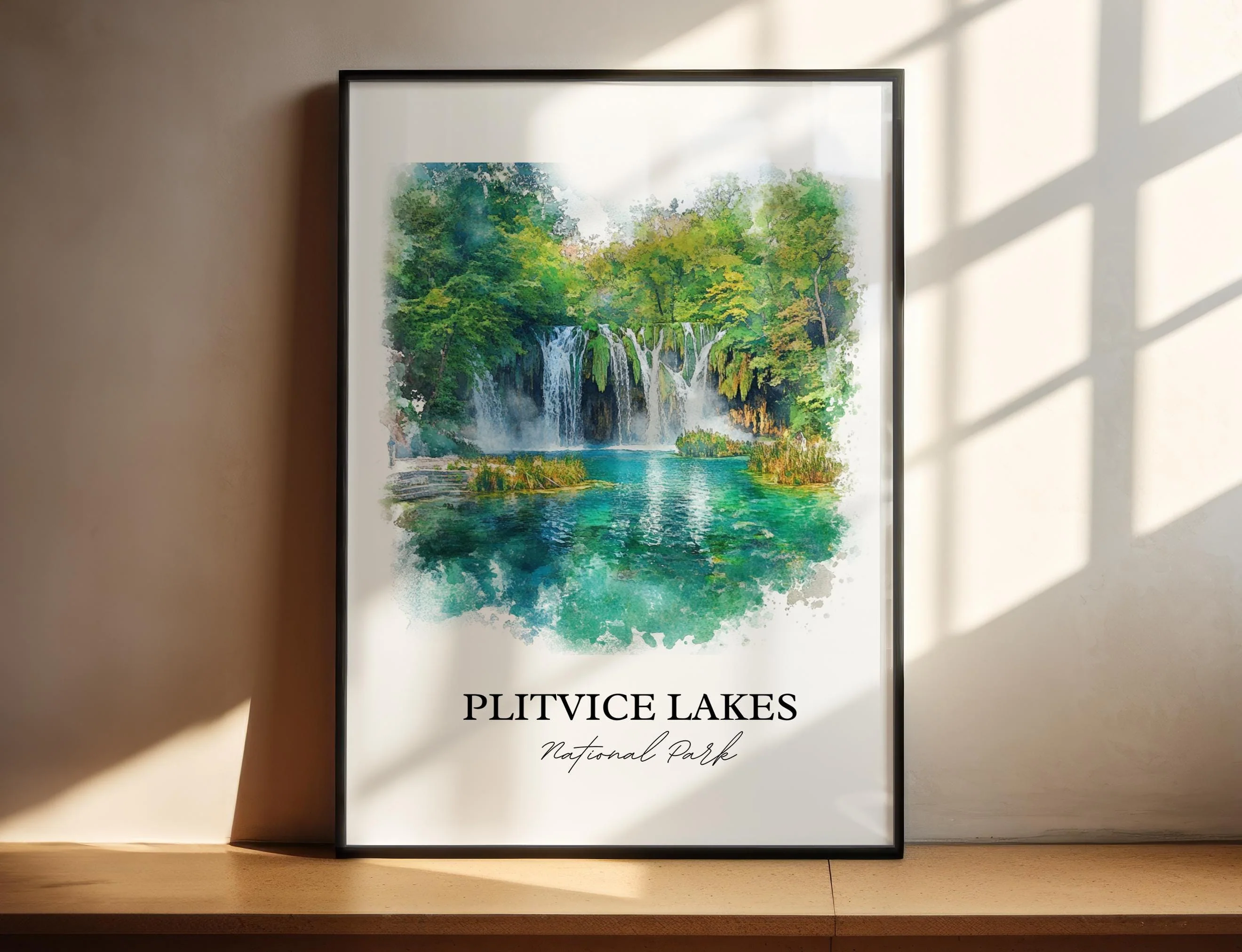 Plitvice Lakes, Croatia – Watercolor Art Print