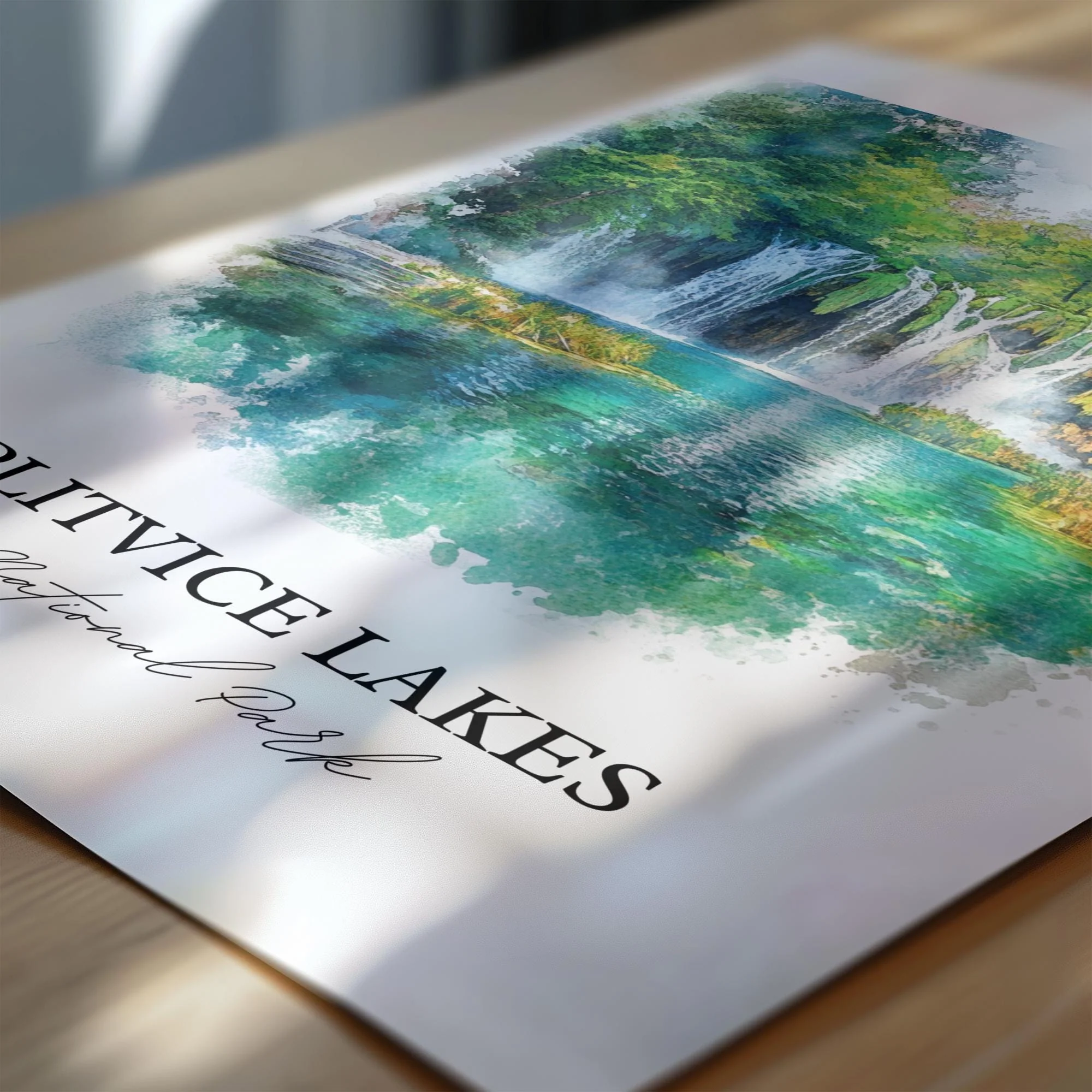 Plitvice Lakes, Croatia – Watercolor Art Print - Image 2