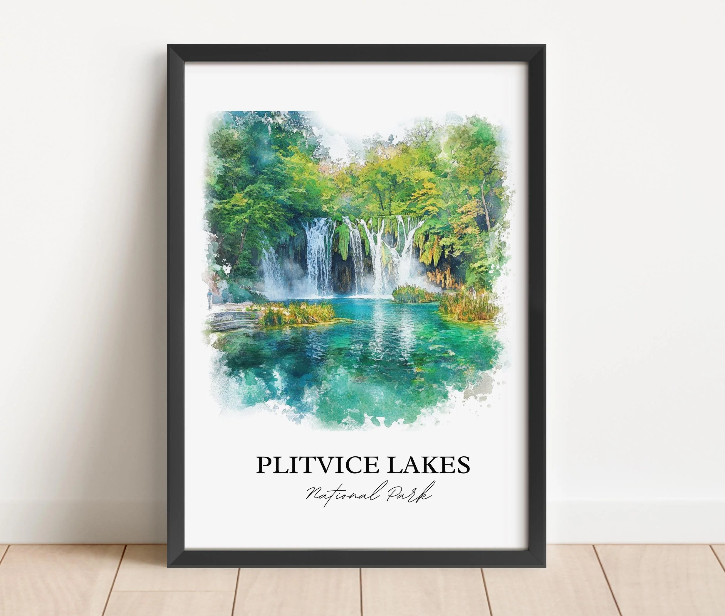 Plitvice Lakes, Croatia – Watercolor Art Print - Image 3