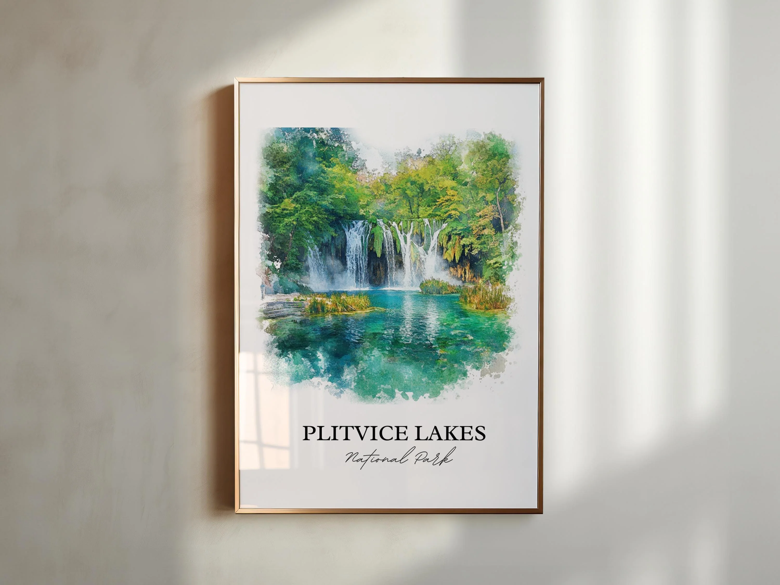 Plitvice Lakes, Croatia – Watercolor Art Print - Image 4