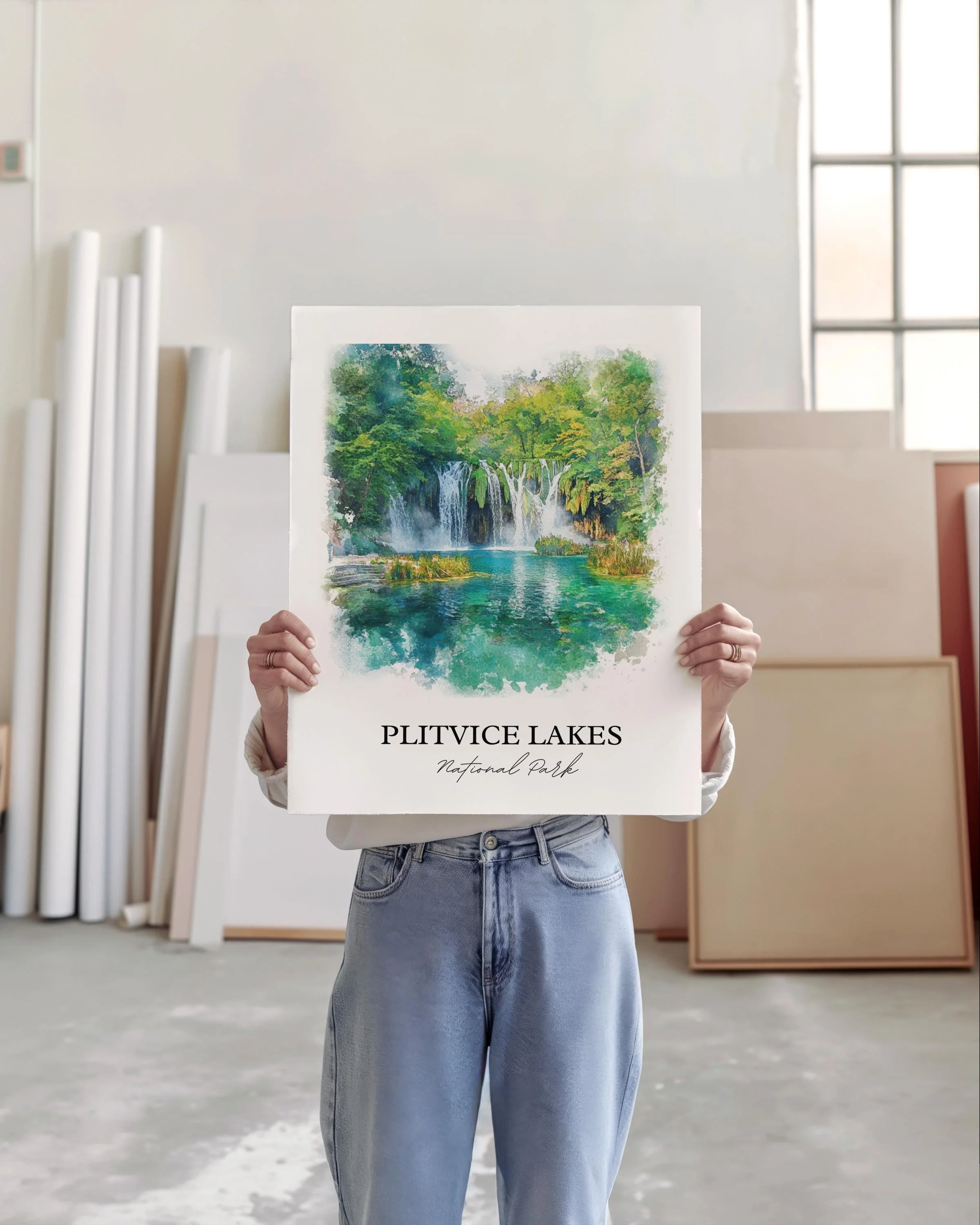 Plitvice Lakes, Croatia – Watercolor Art Print - Image 6