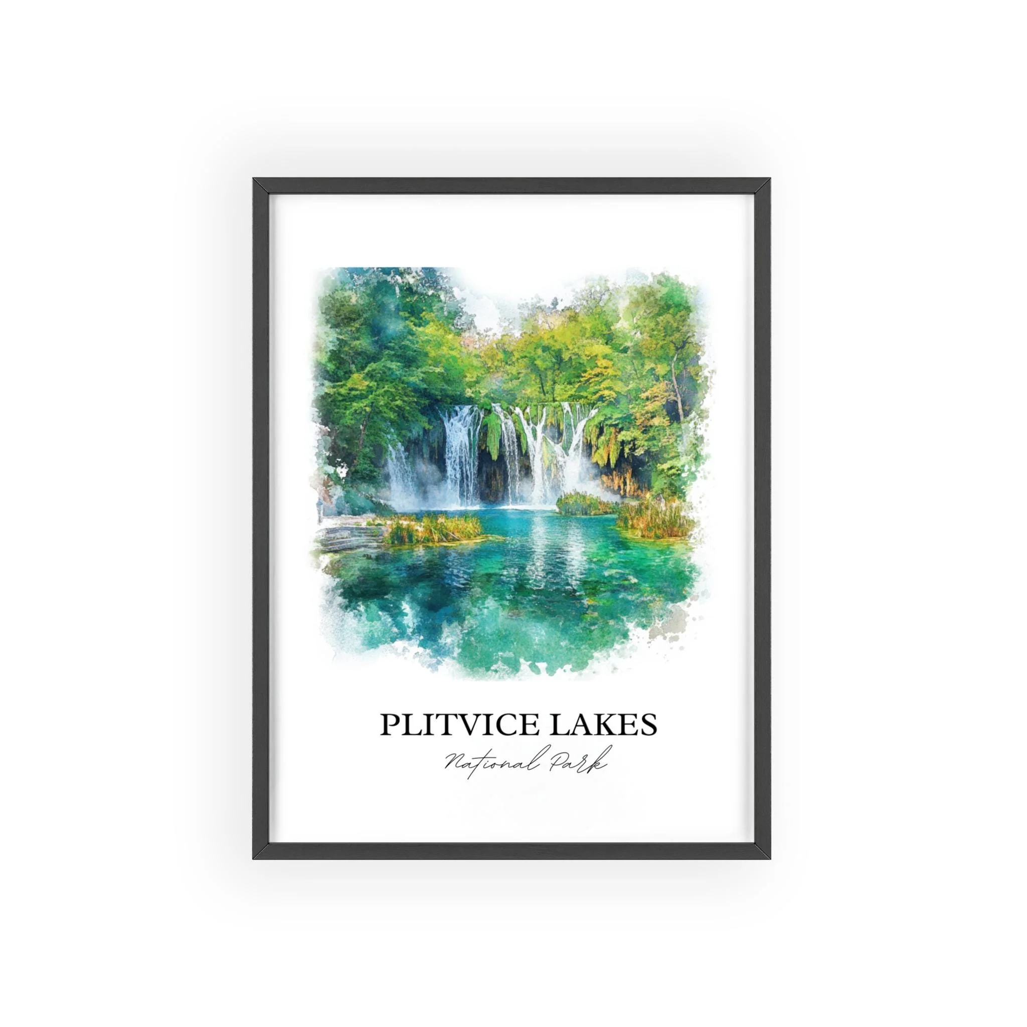 Plitvice Lakes, Croatia – Watercolor Art Print - Image 7