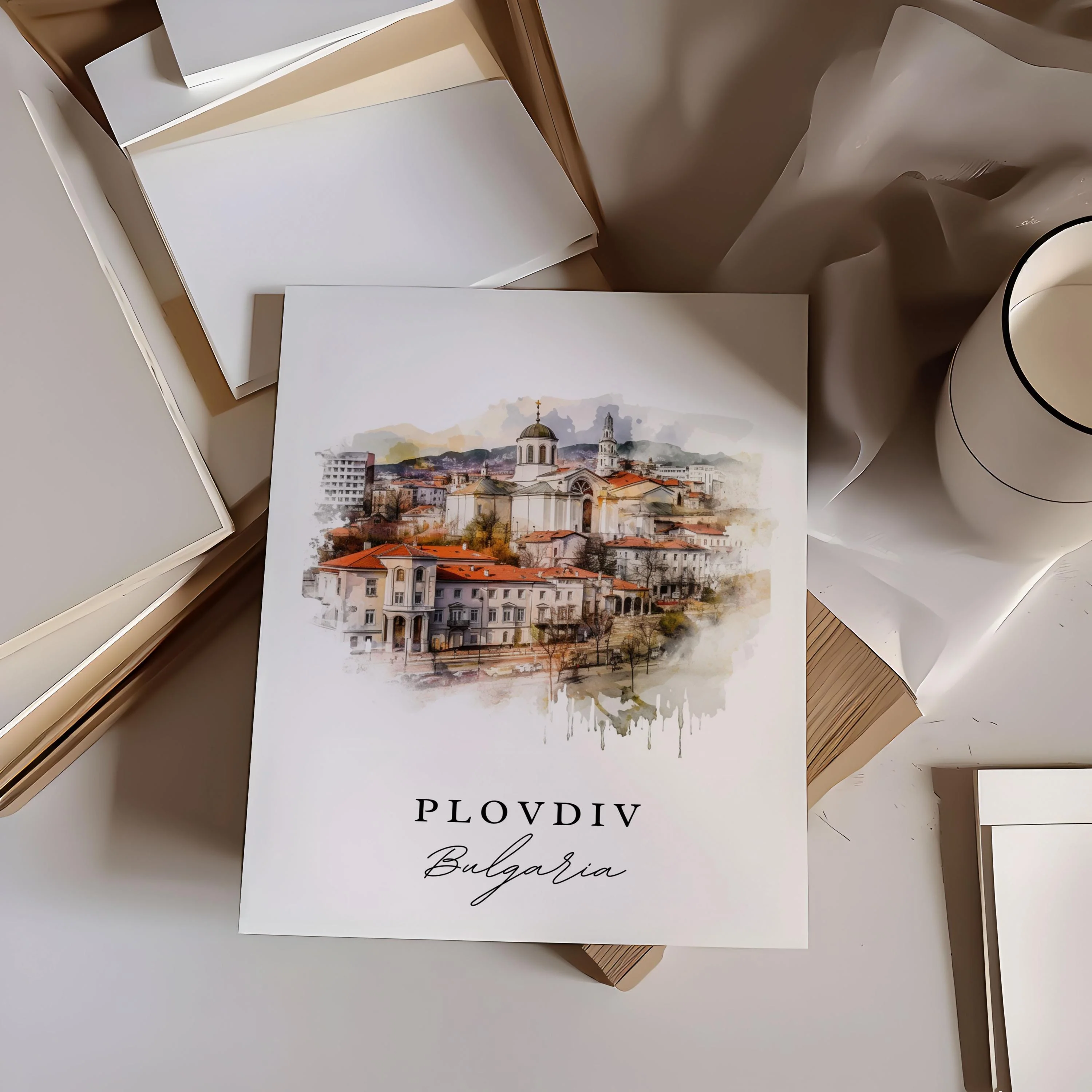 Plovdiv, Bulgaria – Watercolor Art Print - Image 2