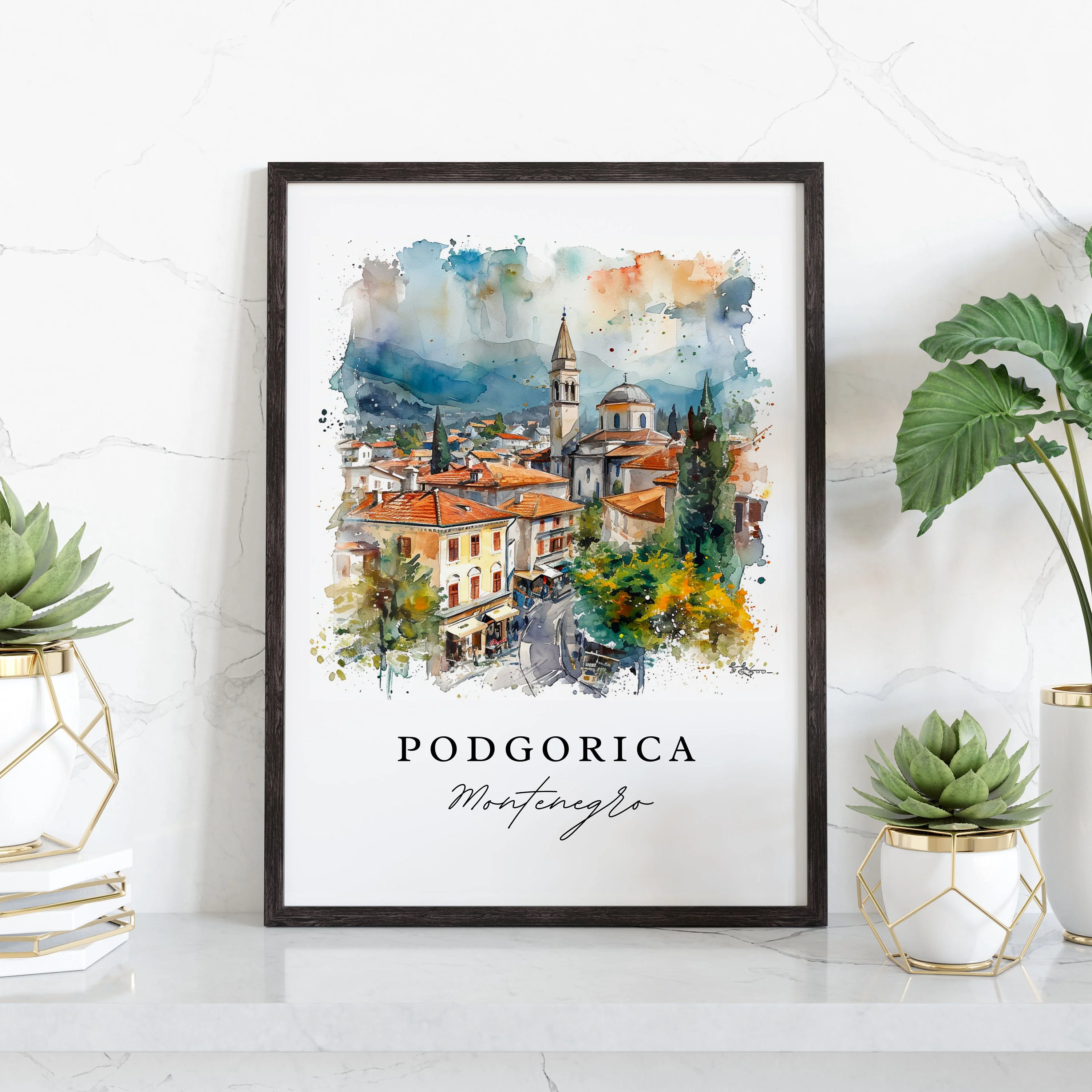 Podgorica, Montenegro – Watercolor Art Print - Image 5