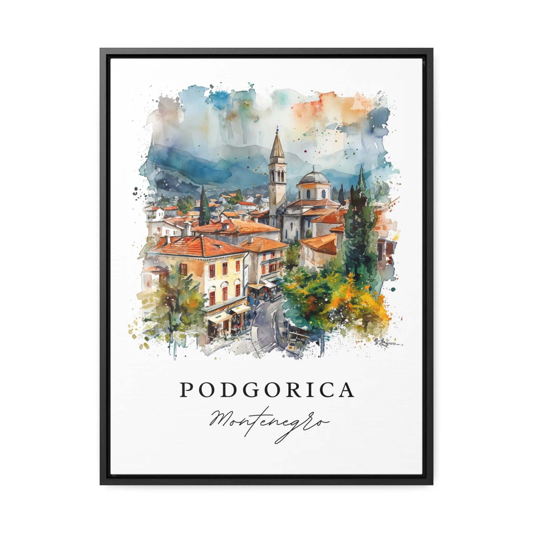 Podgorica, Montenegro – Watercolor Art Print - Image 6
