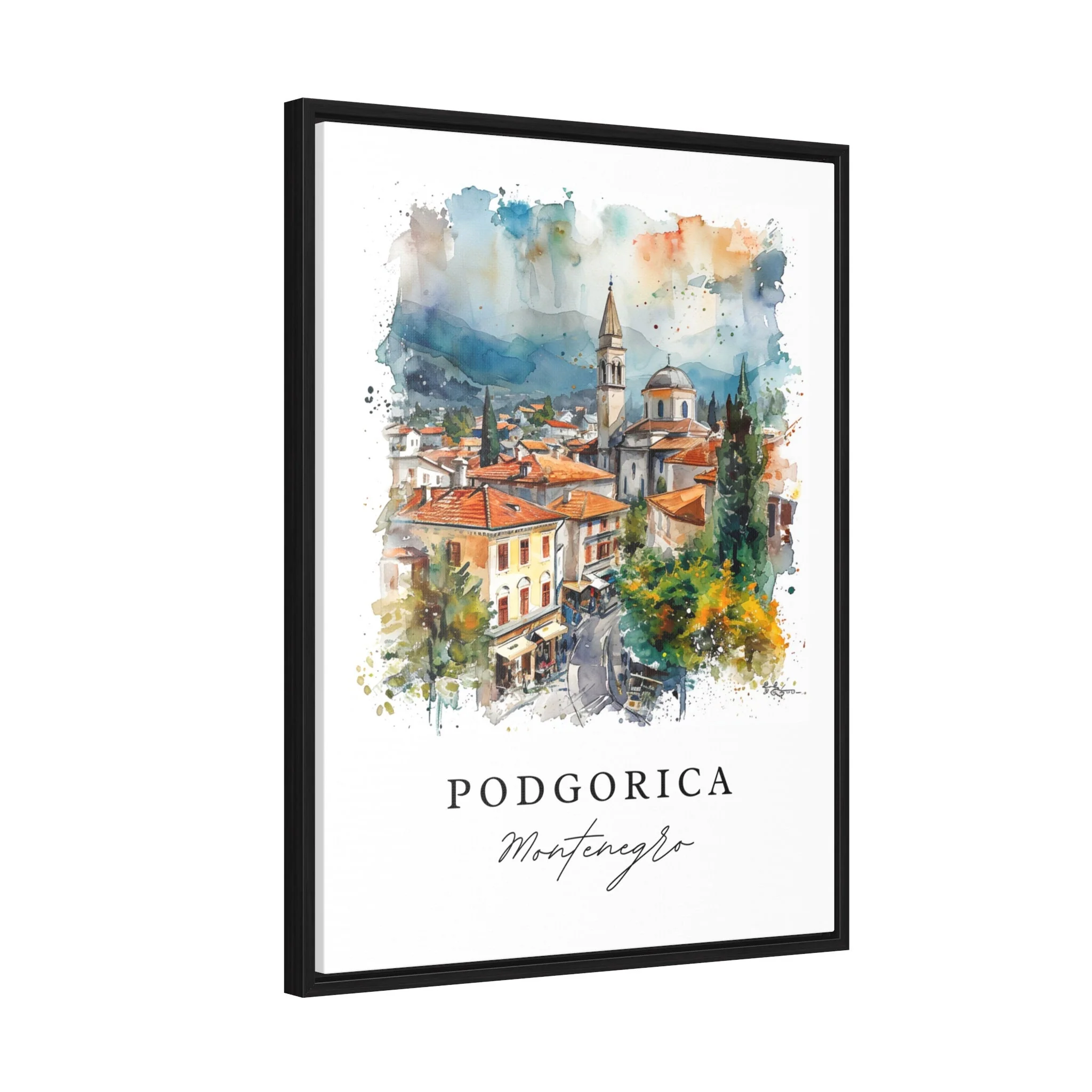 Podgorica, Montenegro – Watercolor Art Print - Image 7