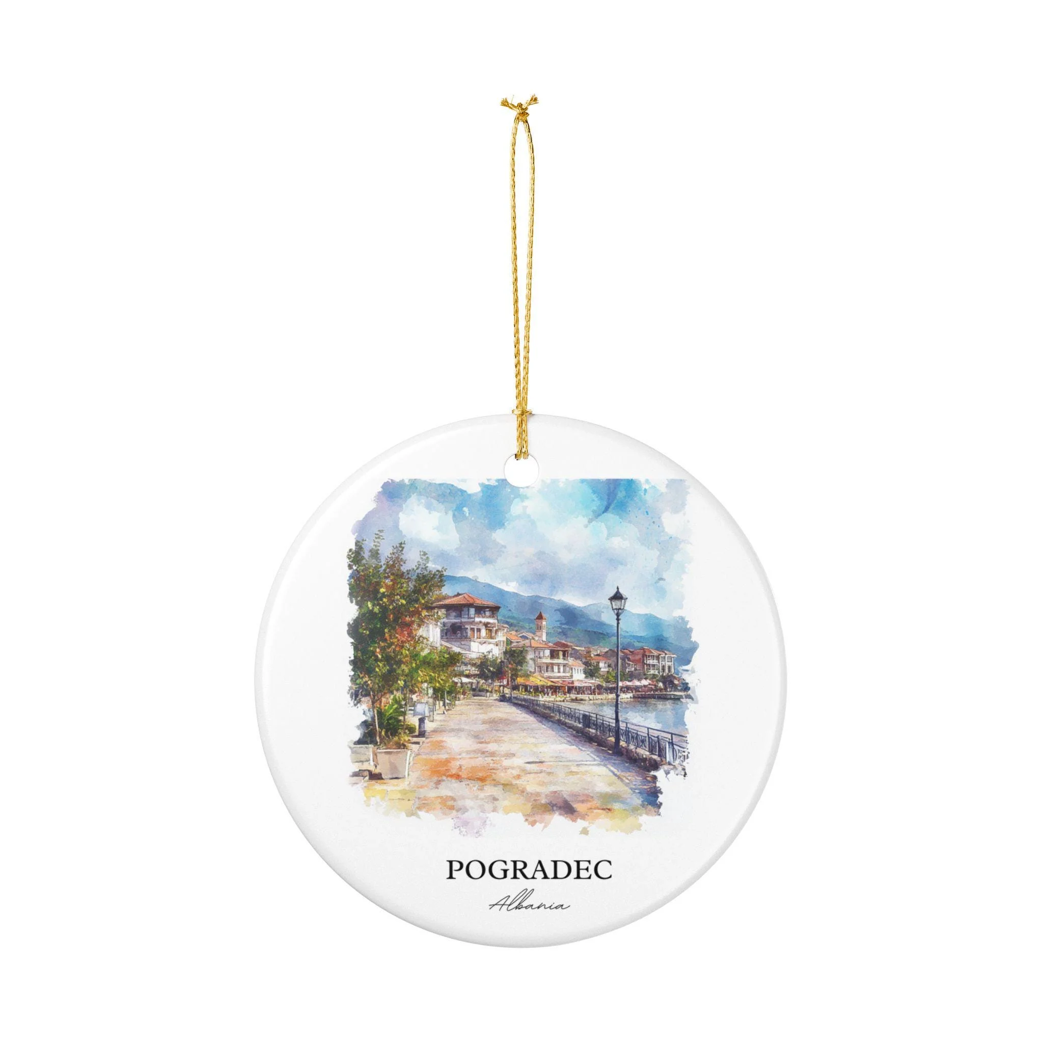 Pogradec Albania Ornament: Unique Pogradec Souvenir, Pogradec Xmas Decor, and Authentic Albania Gift - Image 2
