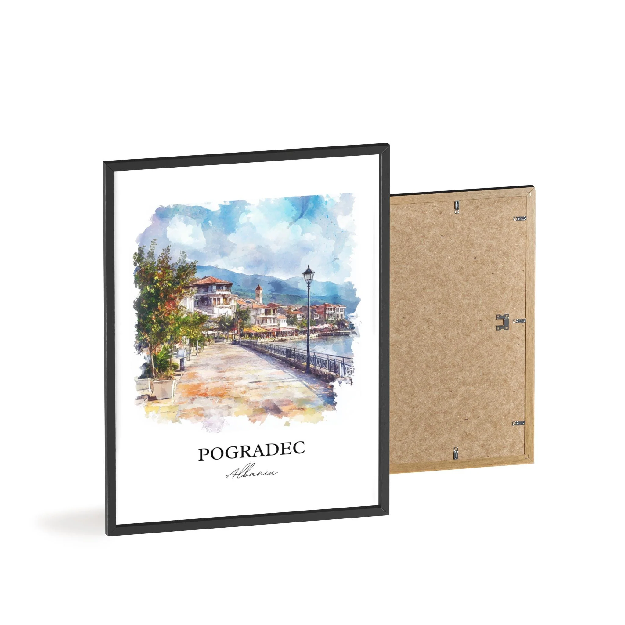Pogradec, Albania – Watercolor Art Print - Image 8