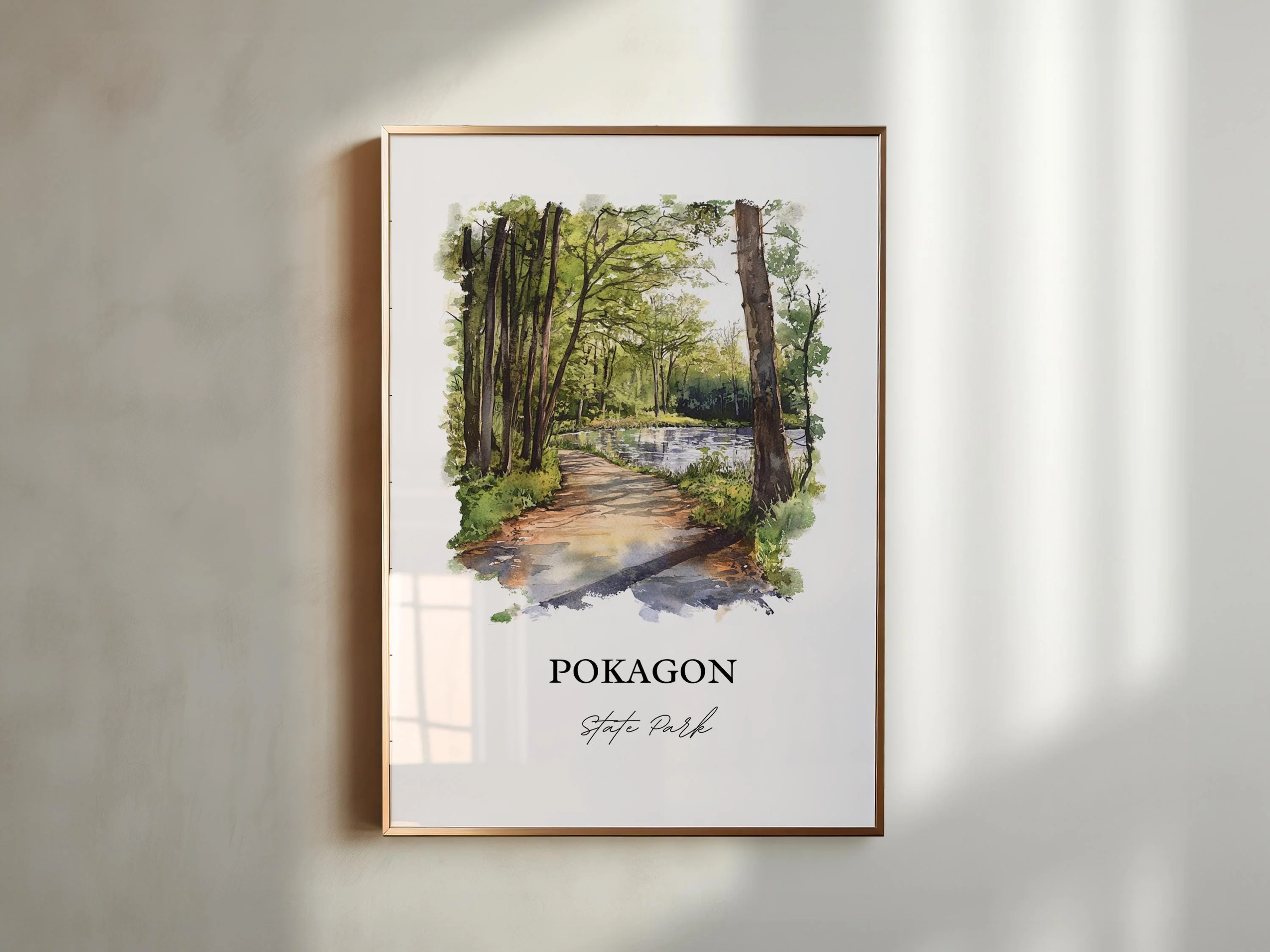Pokagon State Park, Indiana, Indiana – Watercolor Art Print - Image 3