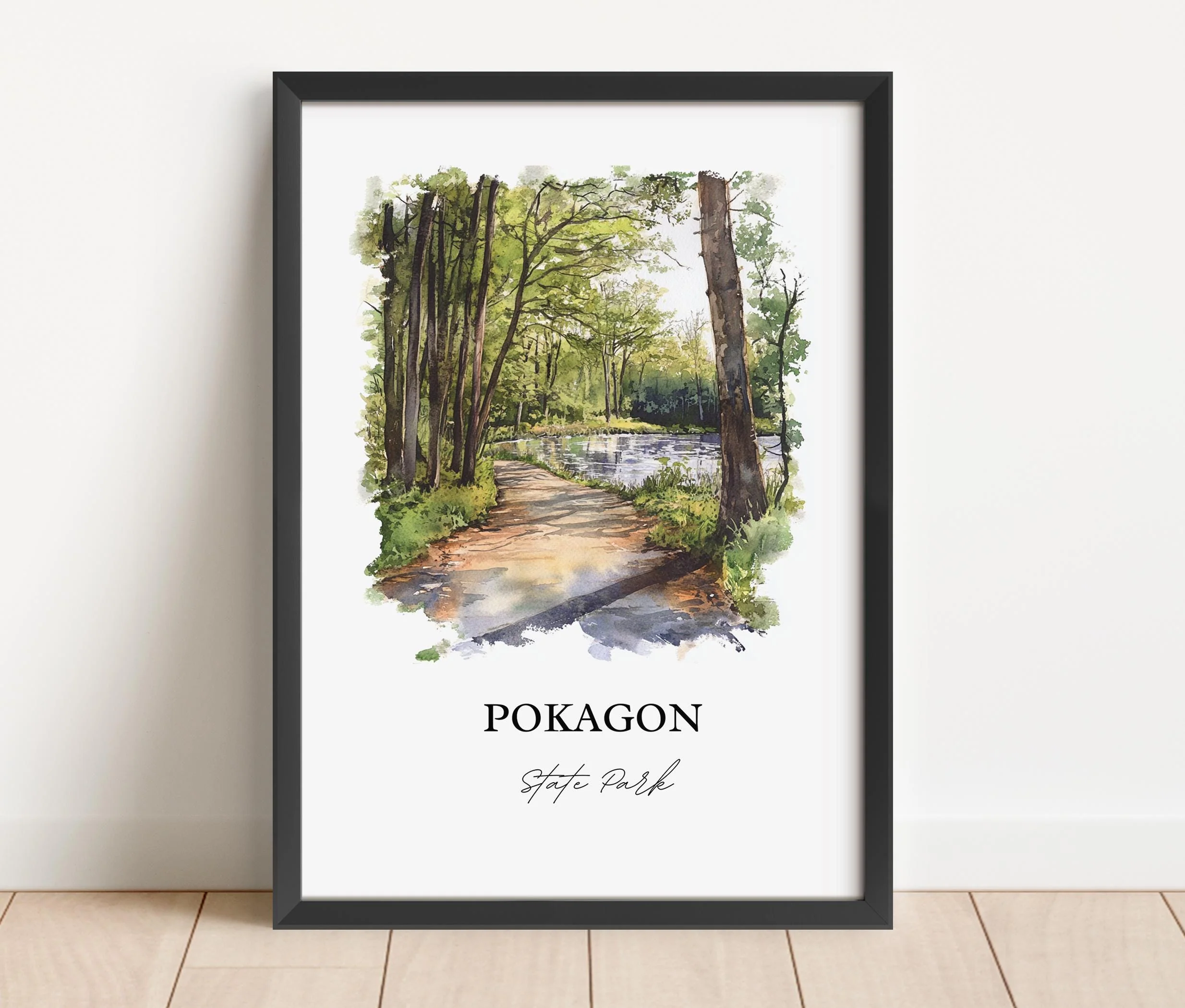 Pokagon State Park, Indiana, Indiana – Watercolor Art Print - Image 4