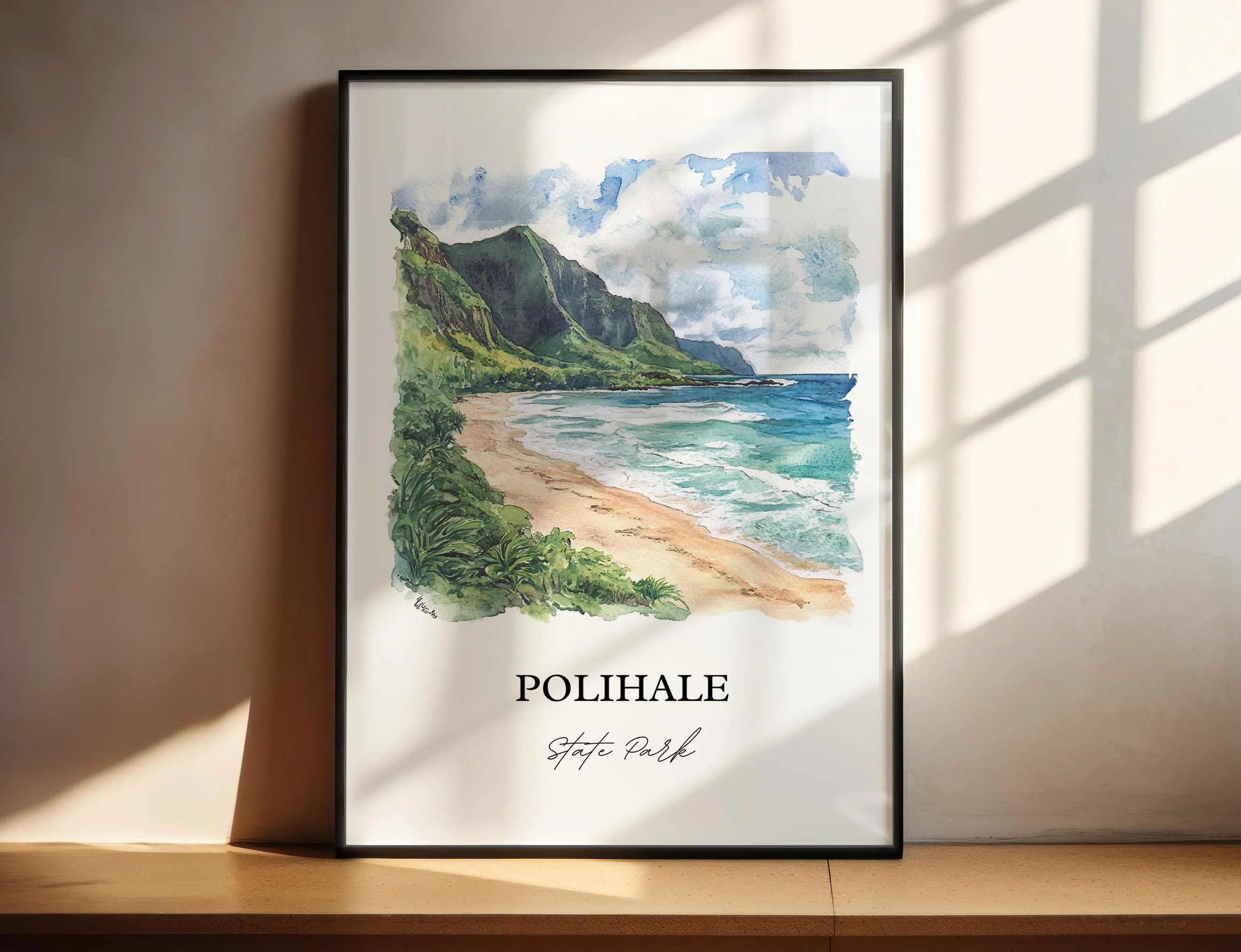 Polihale State Park, Hawaii – Watercolor Art Print