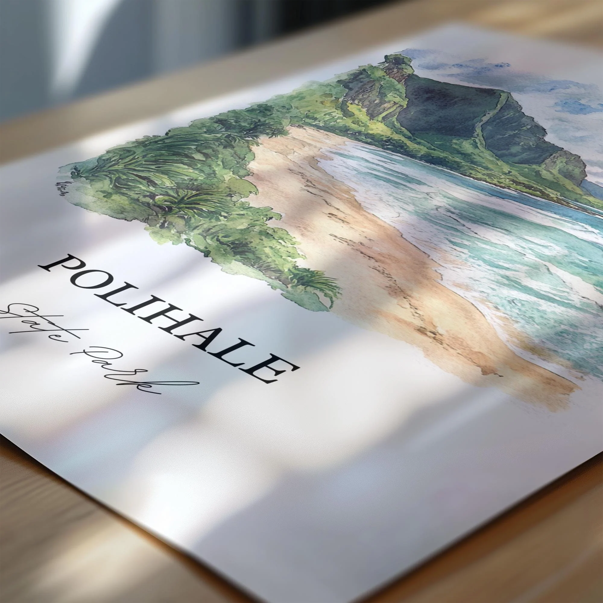 Polihale State Park, Hawaii – Watercolor Art Print - Image 2