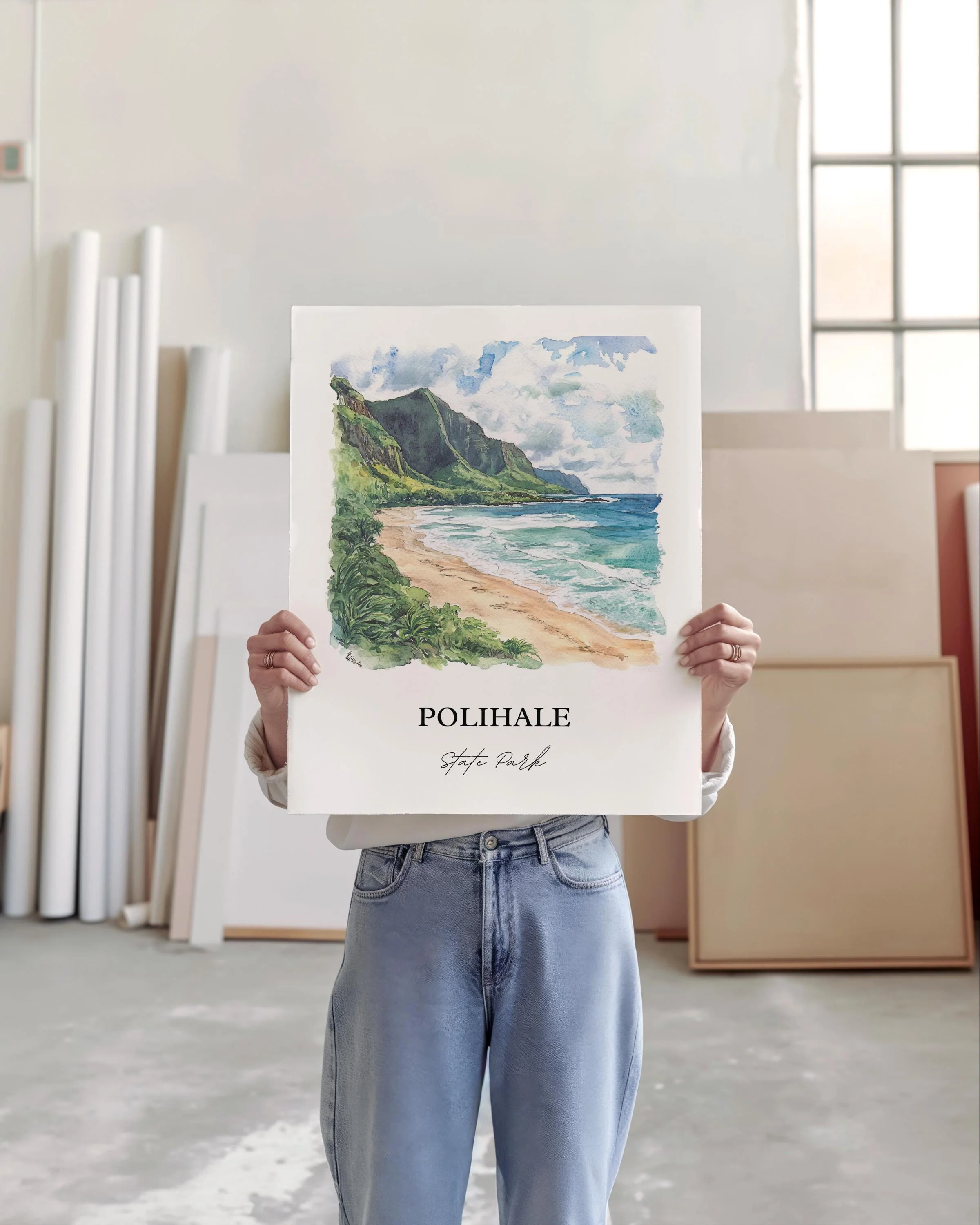 Polihale State Park, Hawaii – Watercolor Art Print - Image 4